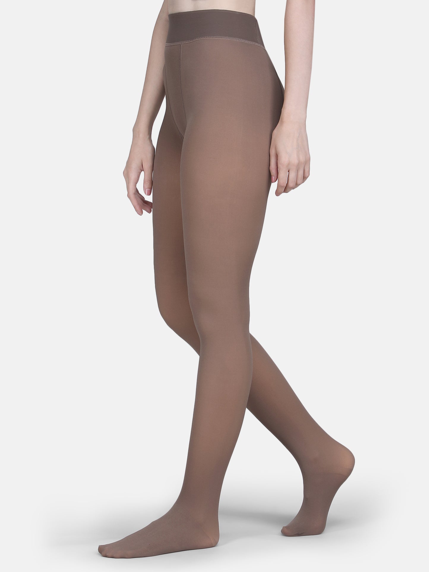 Women’s Thermal Dual Tone Fleece Lined Warm Stockings-Brown