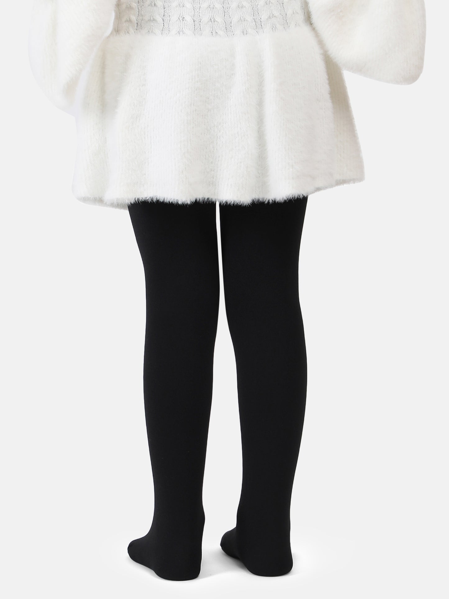 Girls Winter Fur Stockings - Black