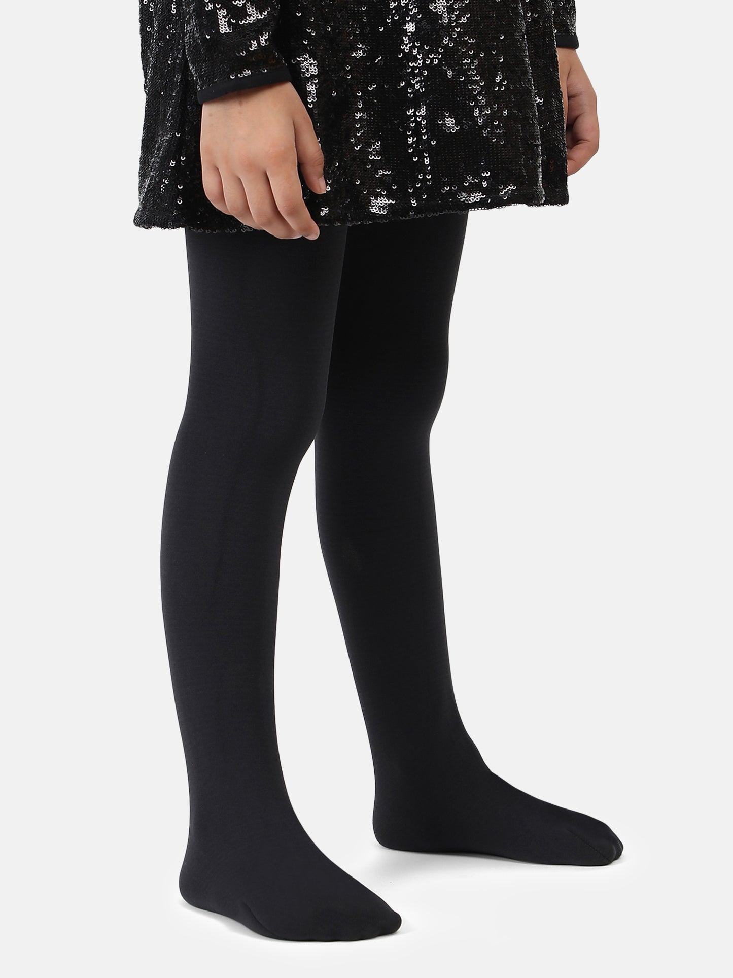 Girls Winter Fur Stockings - Dark Grey