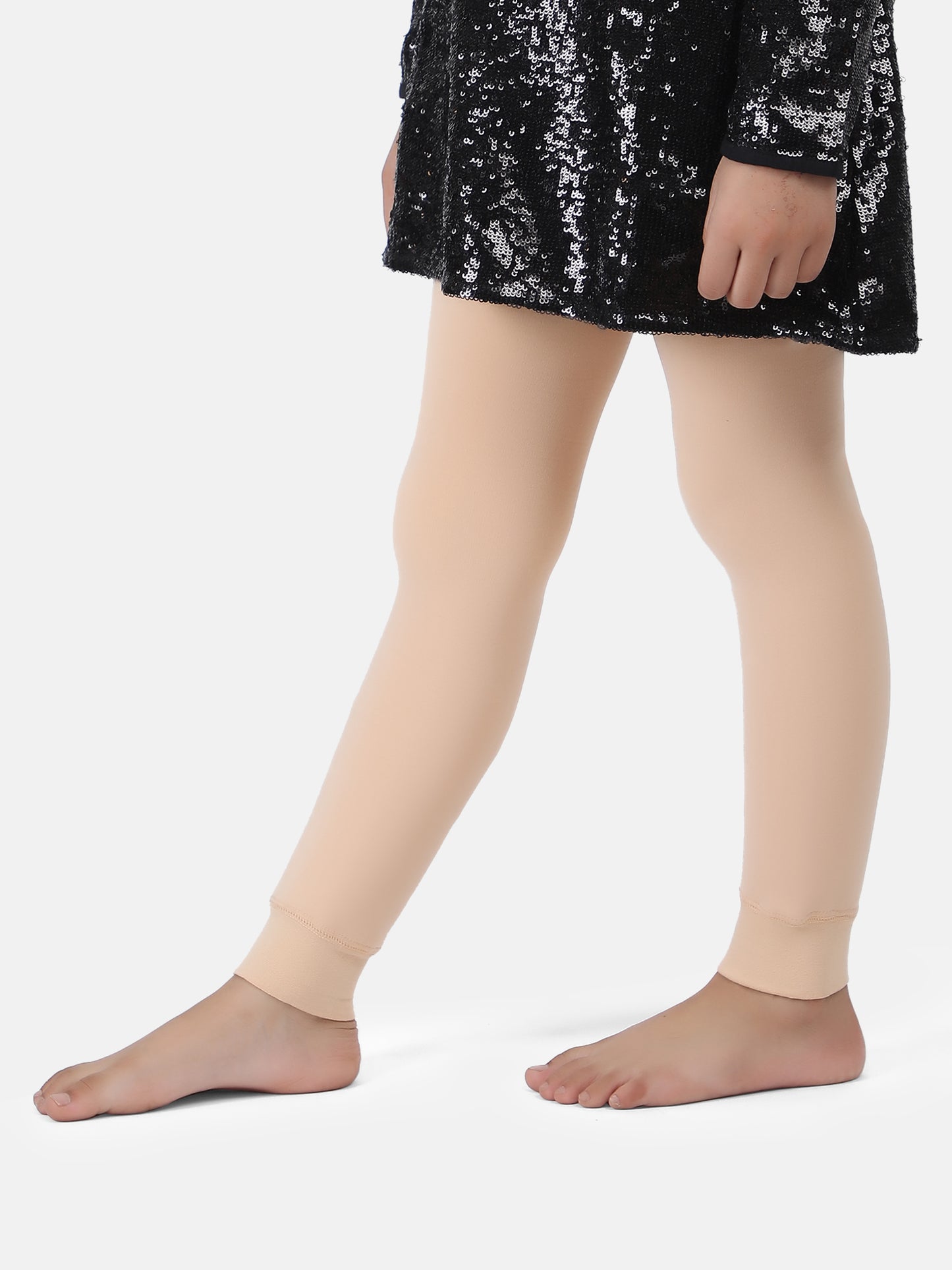 Girls Fur Tights- Skin