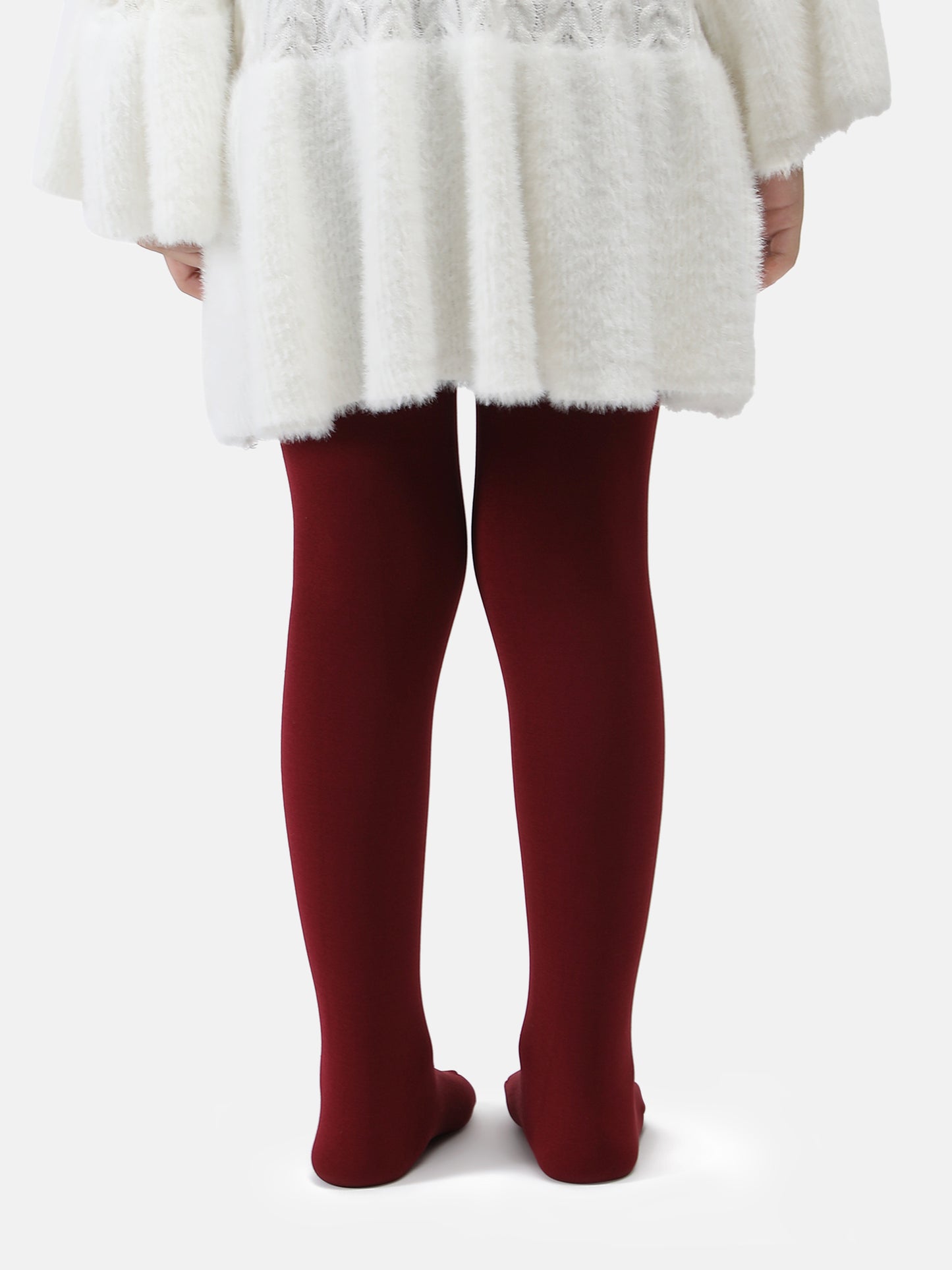 Girls Winter Fur Stockings - Maroon