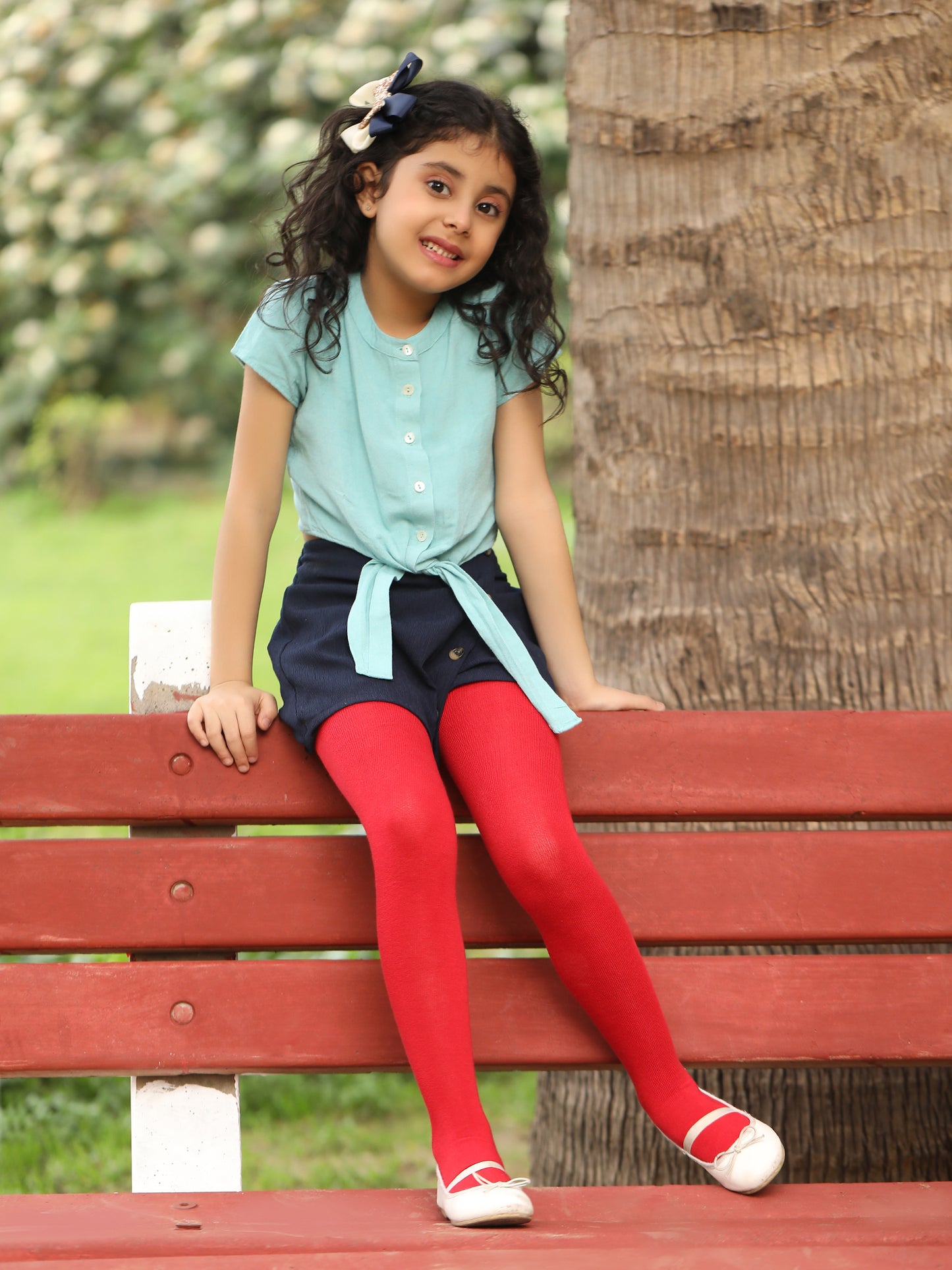 Red Girls Cotton Stockings