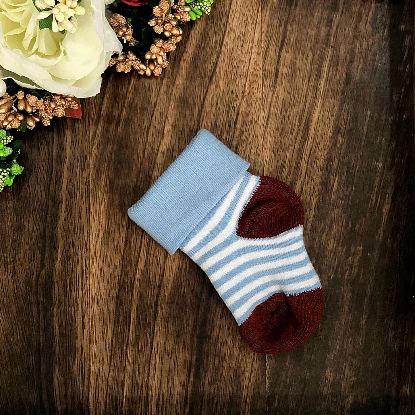 New Born Baby Cotton Terry Socks (Brown)