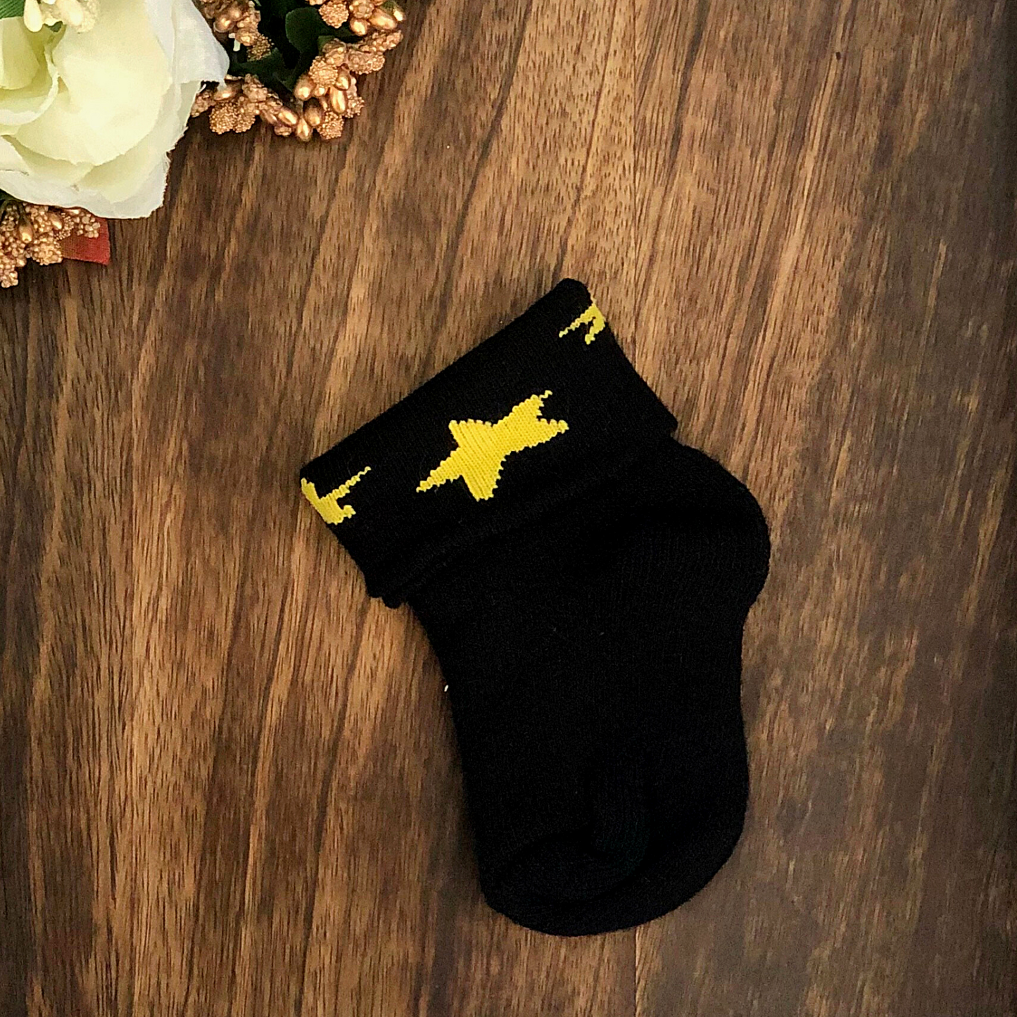 New Born Baby Cotton Terry Socks (Black)
