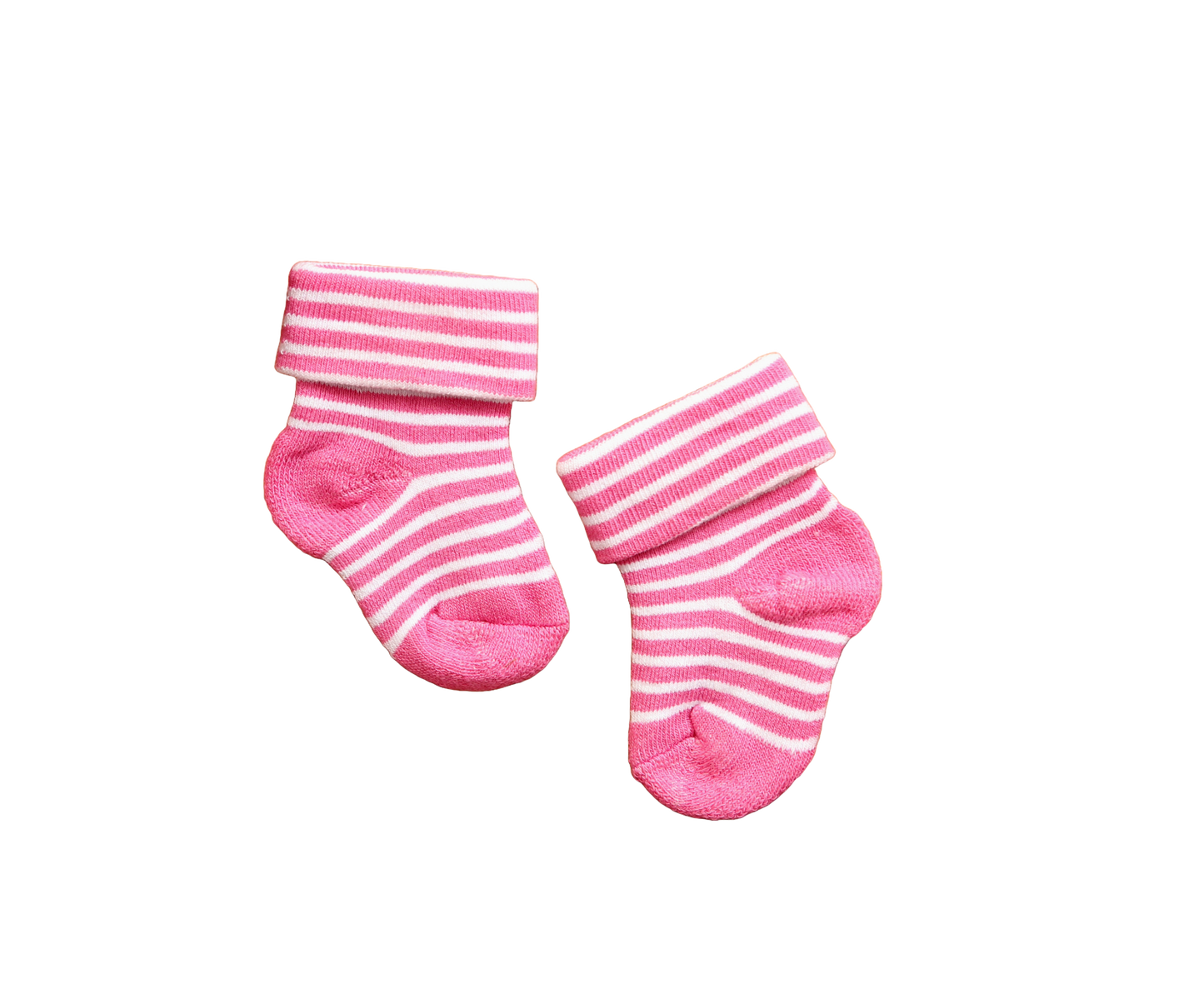 New Born Baby Stripes Cotton Socks (Pink)