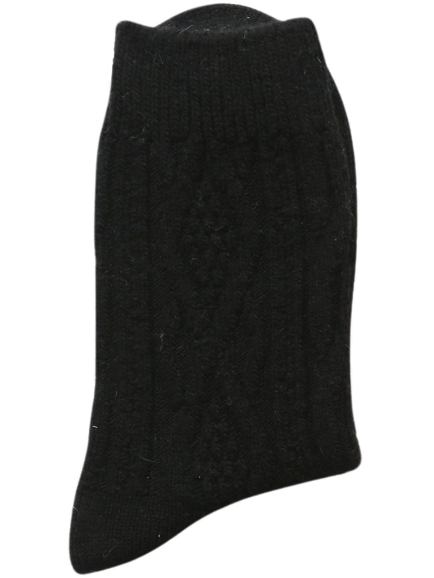 Crew Length Cozy Braided Knit Pattern Warm Socks for Women-Black(Pack of 1)