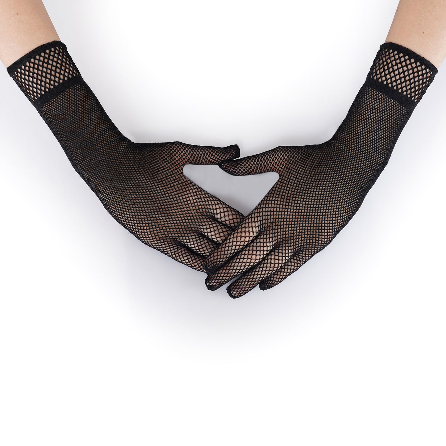 Net Pattern Wrist Gloves- Medium(Black)
