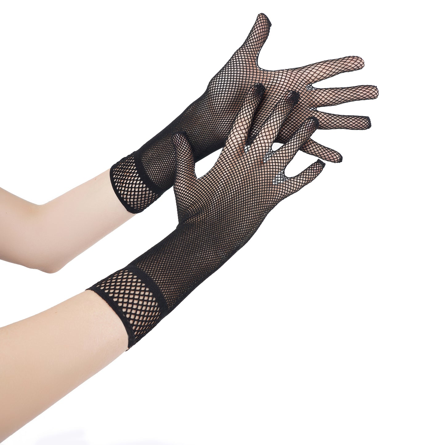 Net Pattern Wrist Gloves- Medium(Black)