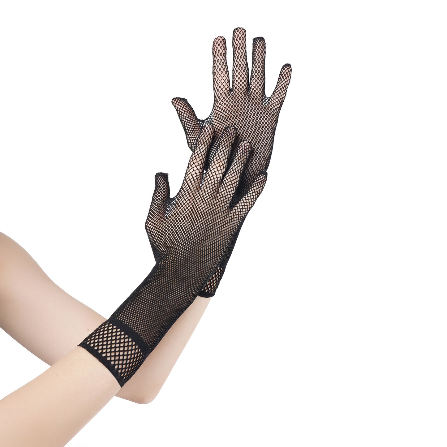 Net Pattern Wrist Gloves- Medium(Black)