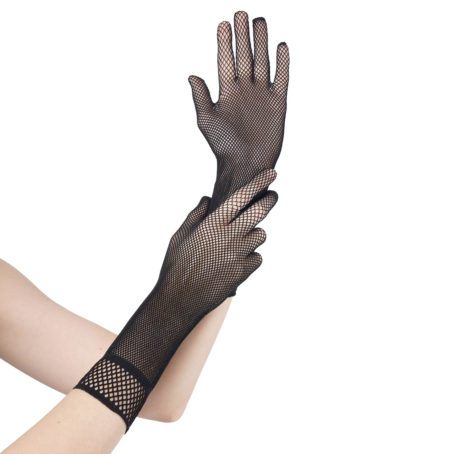 Net Pattern Wrist Gloves- Medium(Black)