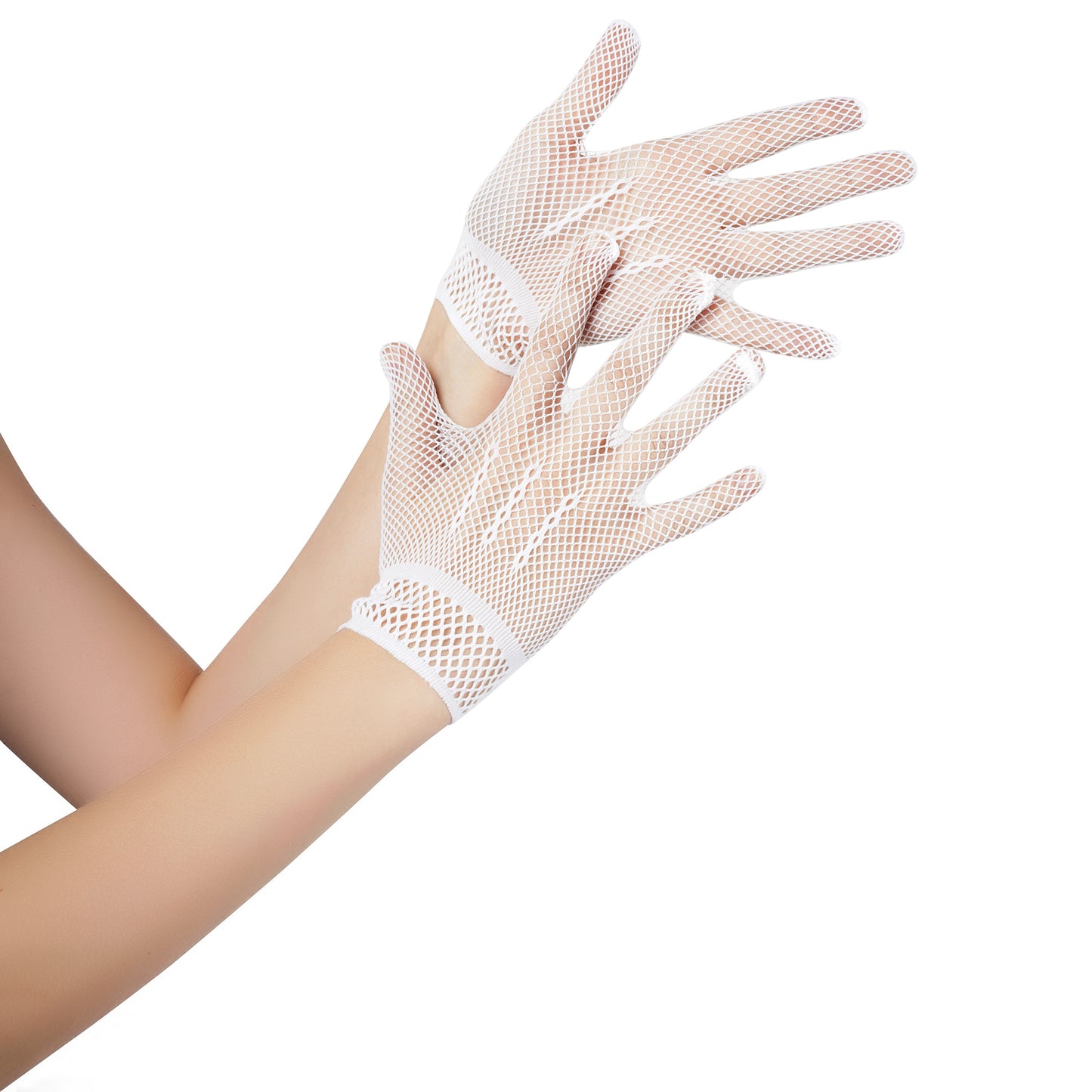 Net Pattern Hand Gloves- Small(White)