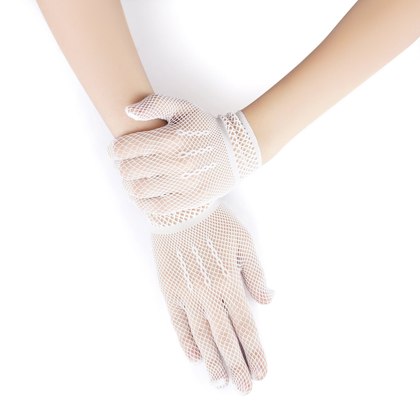 Net Pattern Hand Gloves- Small(White)