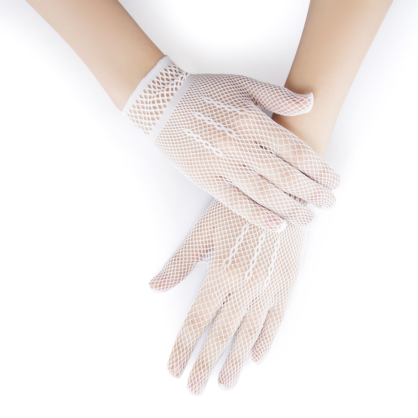 Net Pattern Hand Gloves- Small(White)