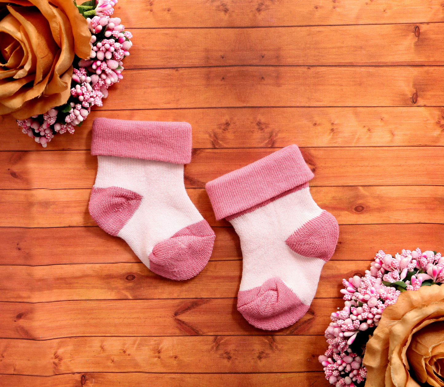 New Born Baby Stripes Cotton Socks (Dual Tone)