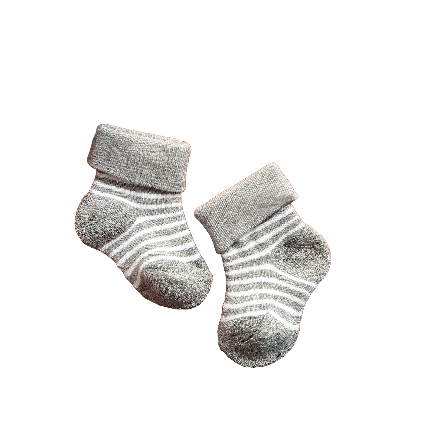 New Born Baby Stripes Cotton Socks (Grey)