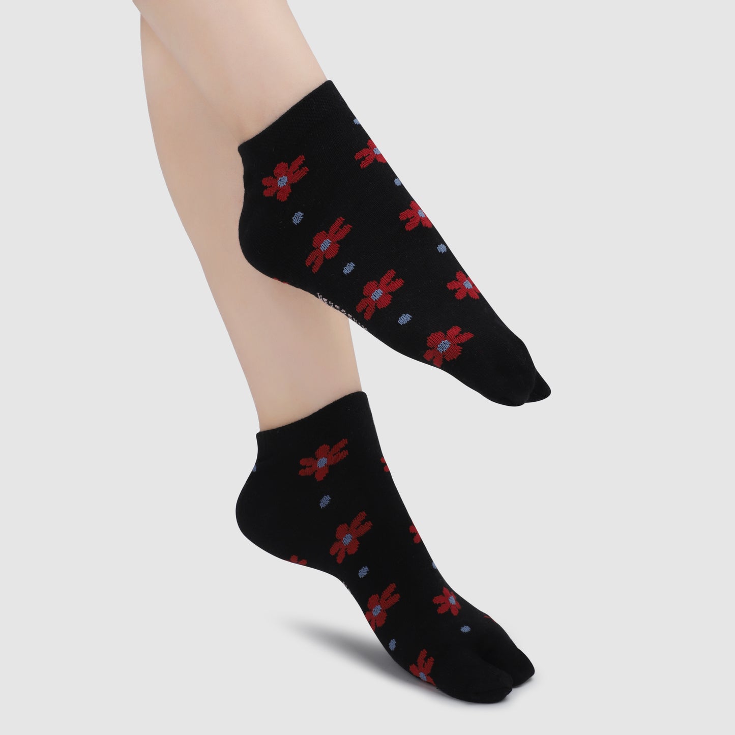 Sunflower Ankle Thumb Socks-Black