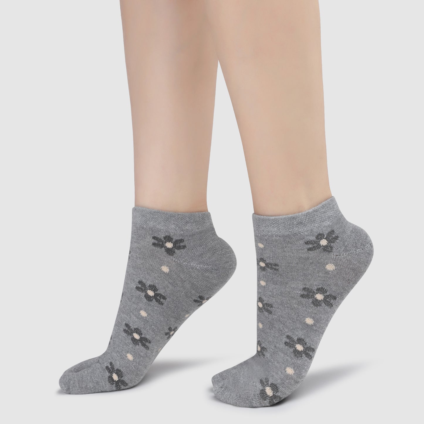Sunflower Ankle Thumb Socks-Light Grey