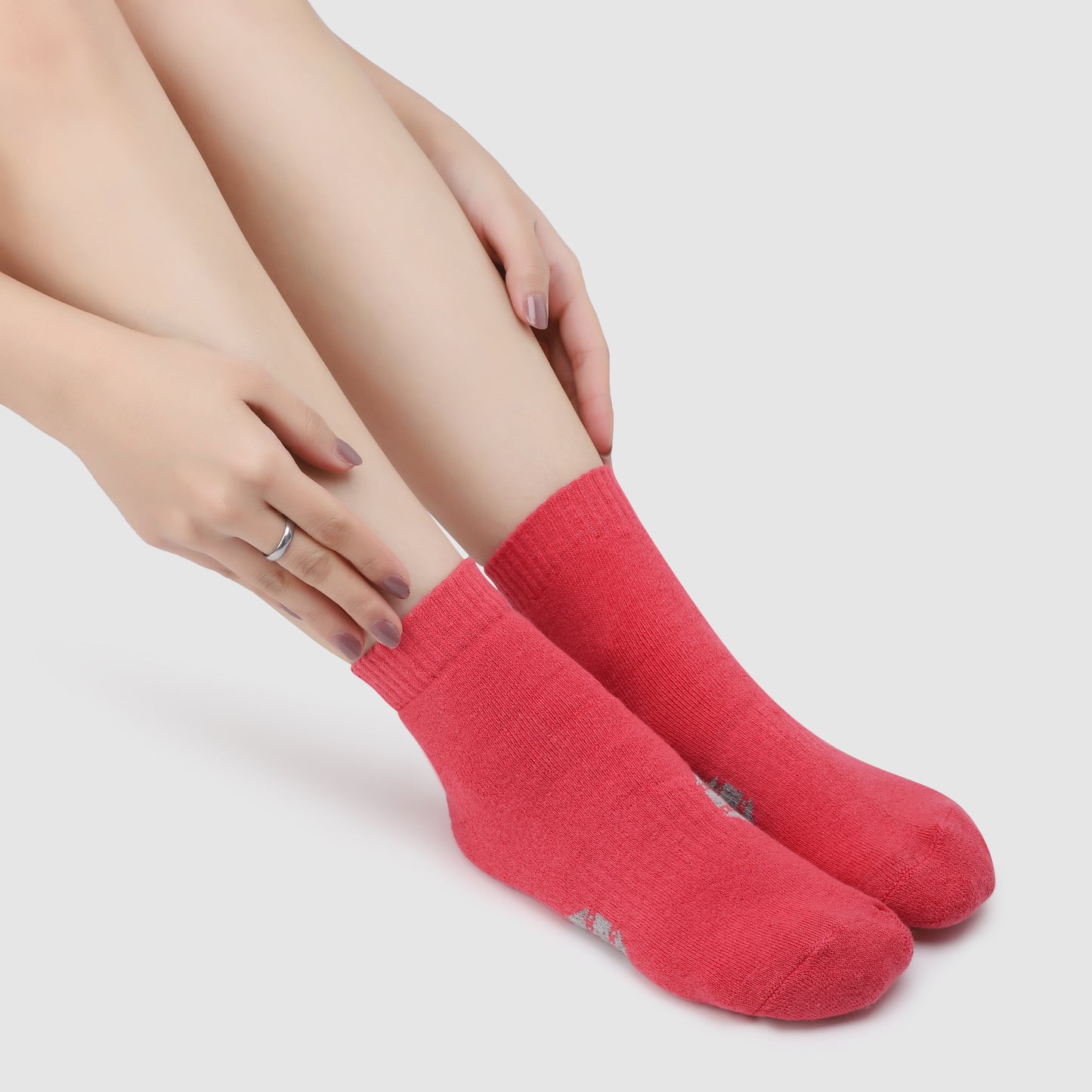 Striped Ankle Terry Socks-Pink