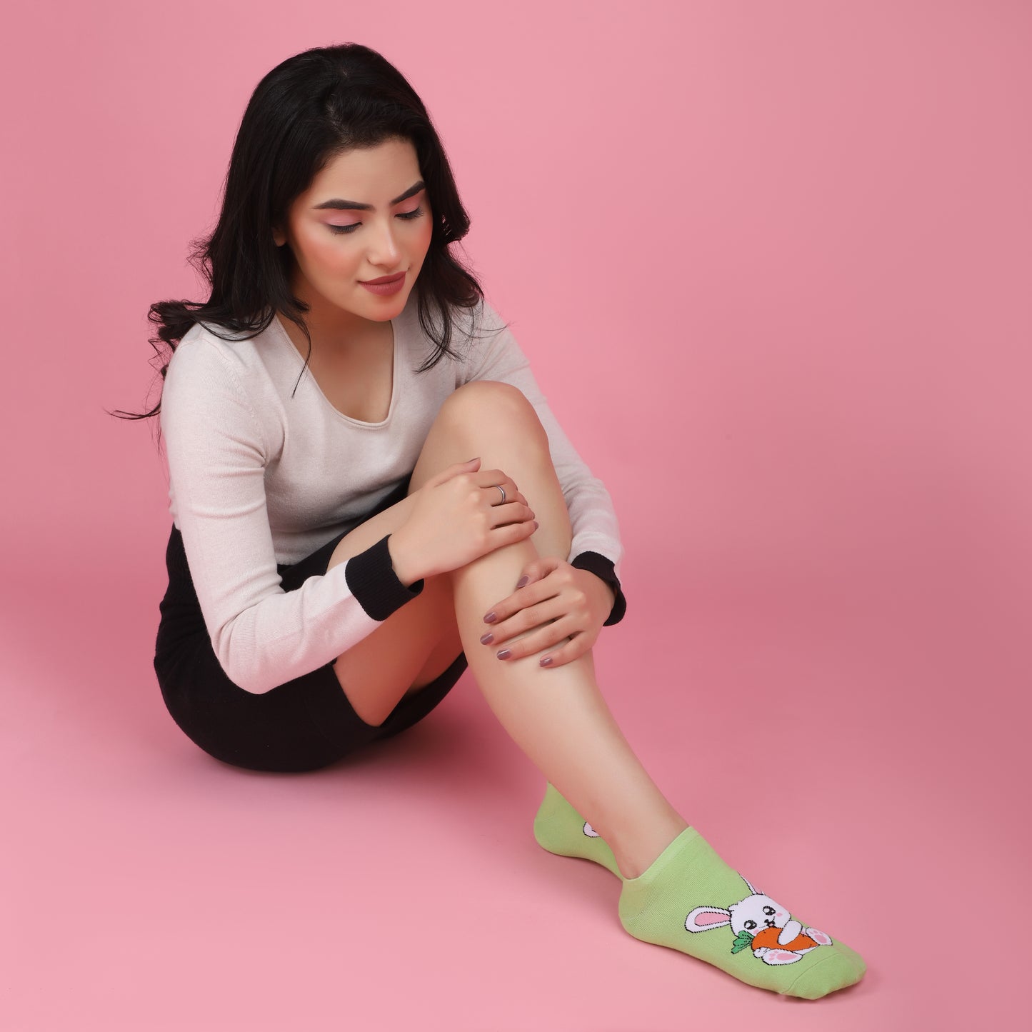 Honey Bunny Sneaker Socks-Parrot Green