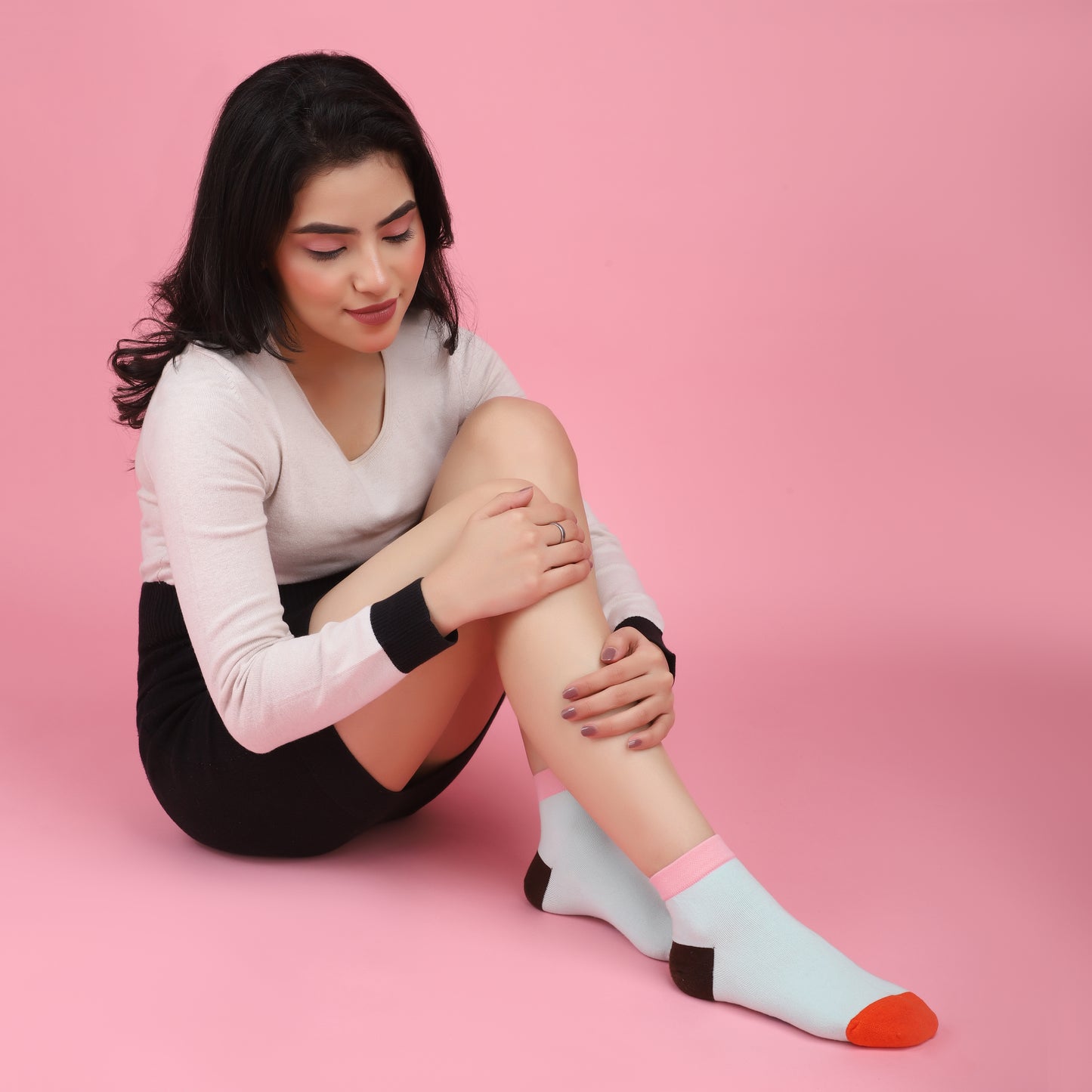 Eye Candy Ankle Socks-Sky Blue