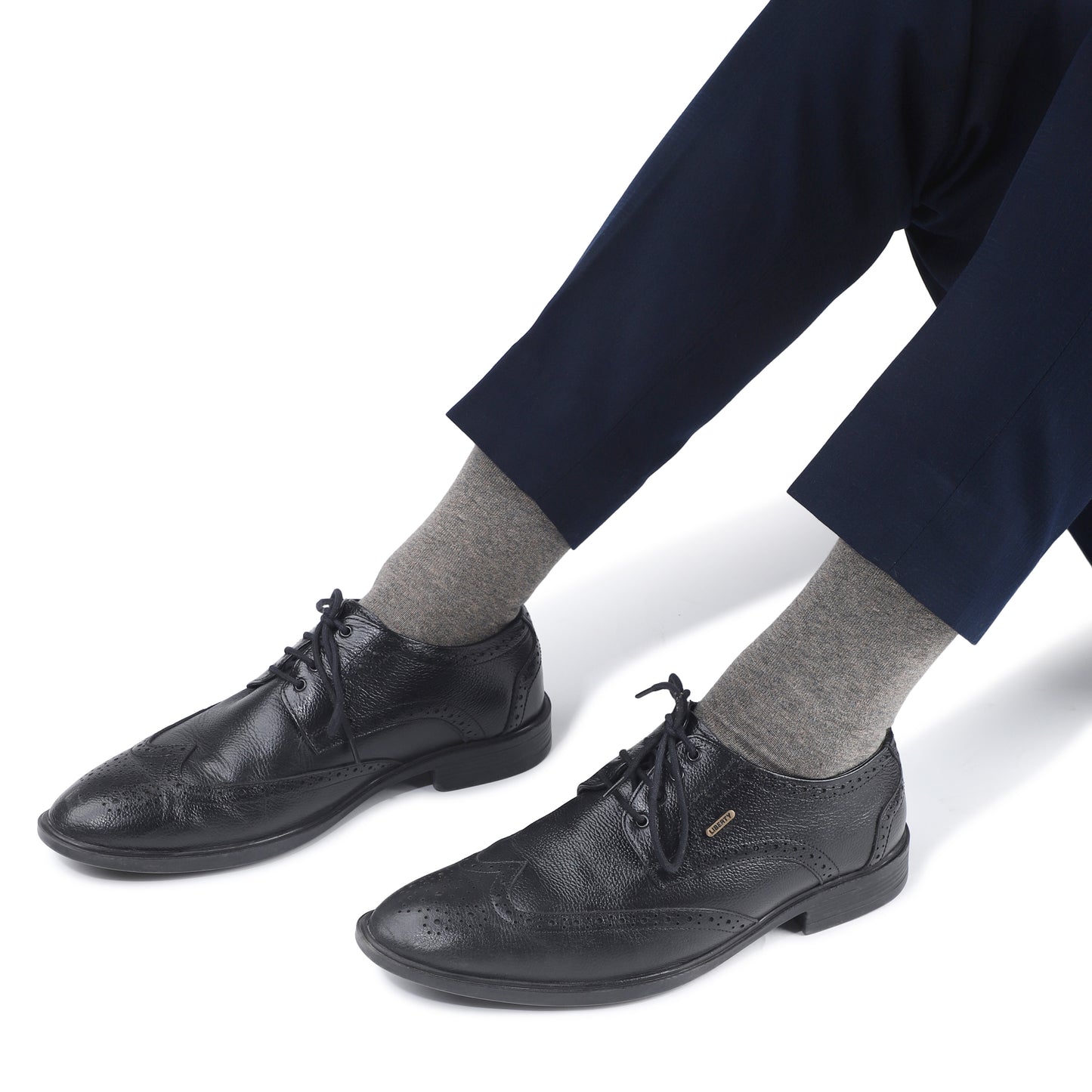 Men Crew Length Seamless Socks-Jaspe Green