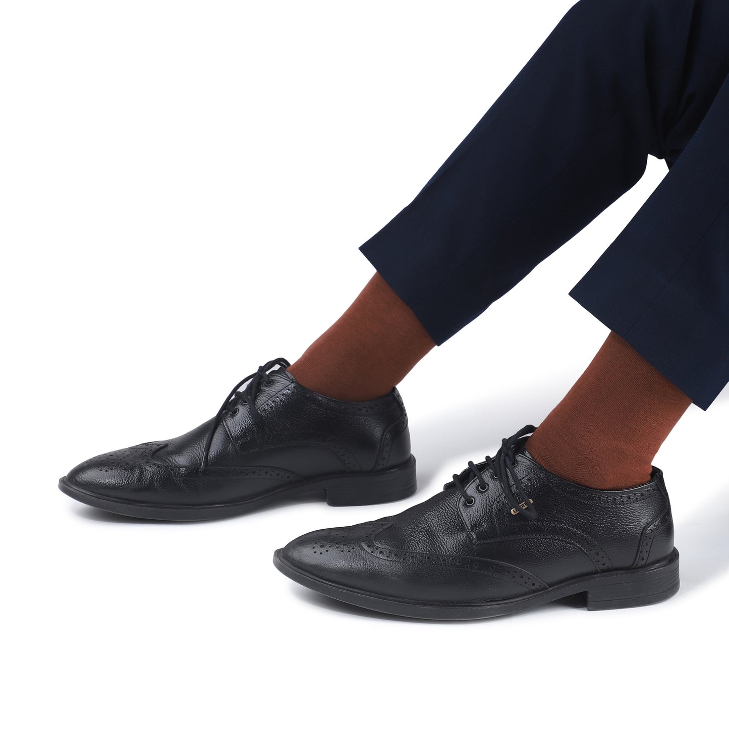 Men Crew Length Seamless Socks-Rust