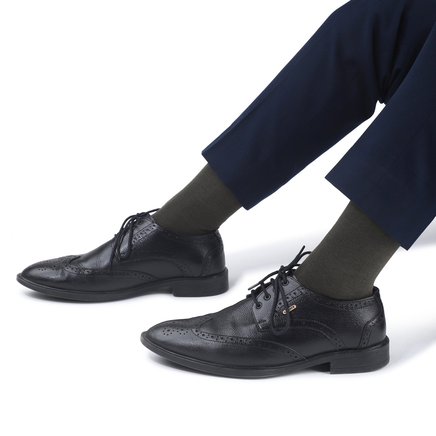 Men Crew Length Seamless Socks-Olive Green