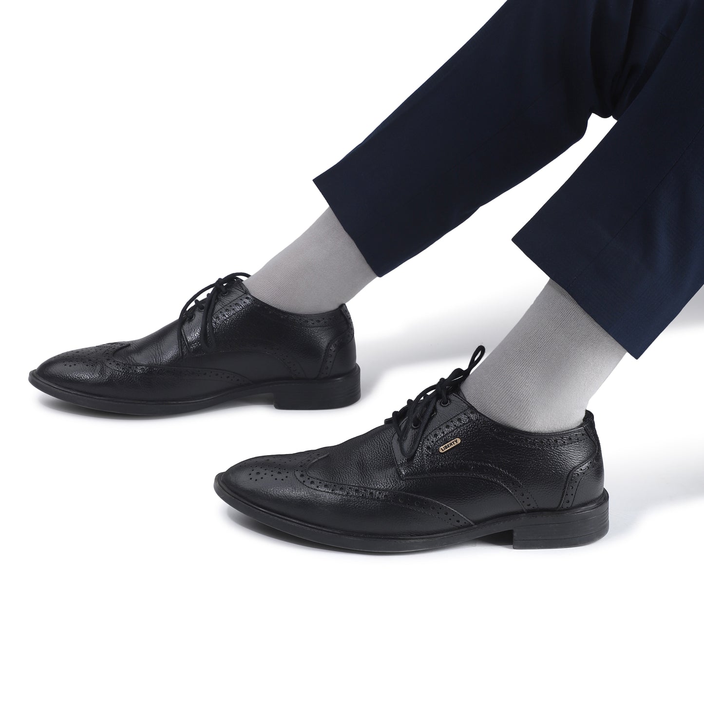 Men Crew Length Seamless Socks-Light Grey