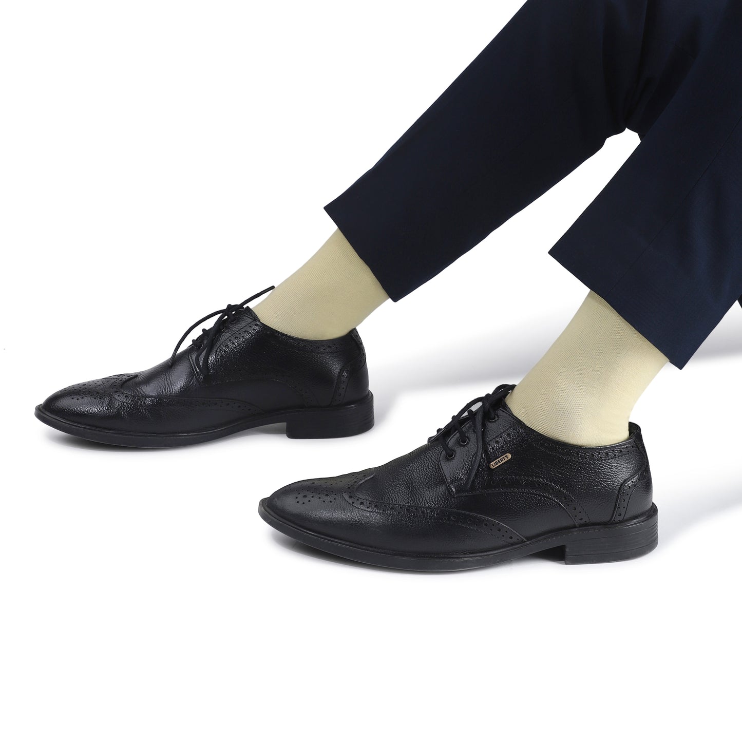 Men Crew Length Seamless Socks-Cream