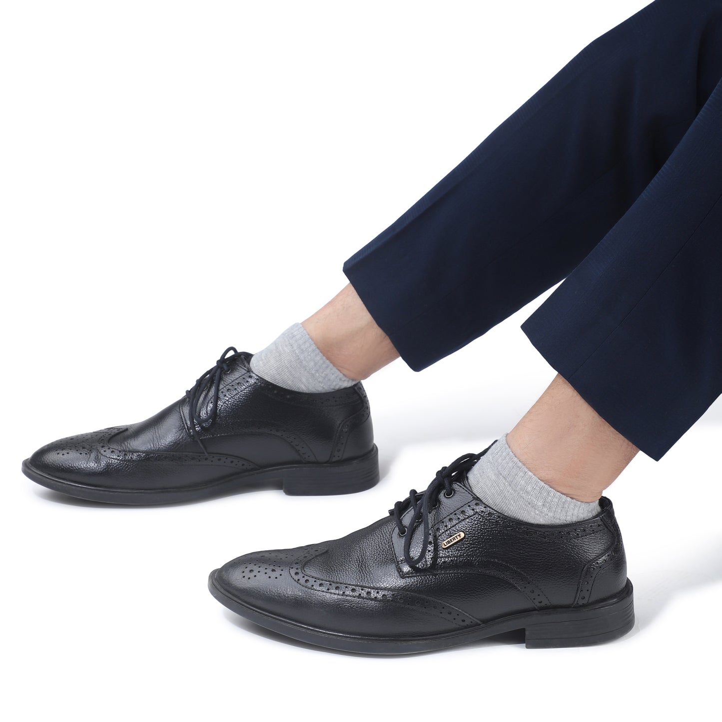 Men Sneaker Length Argyle Pattern Socks- Light Grey