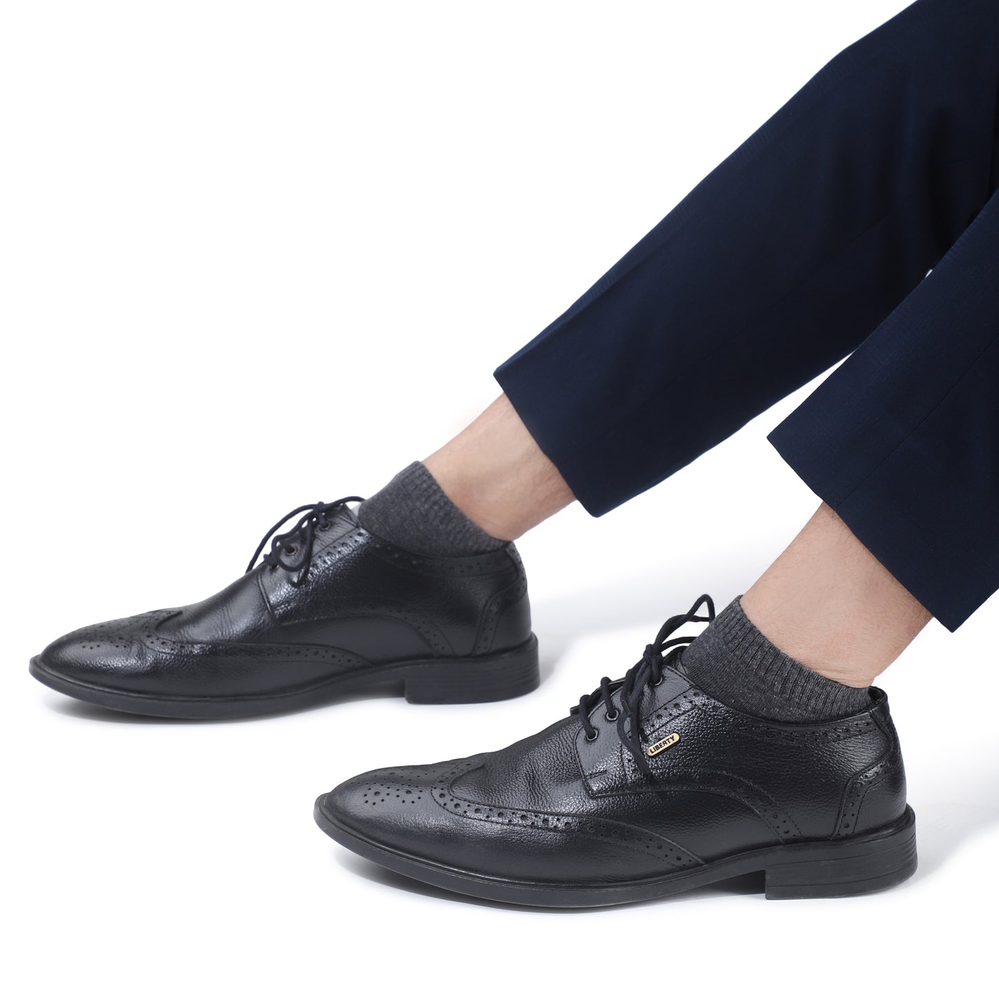 Men Sneaker Length Argyle Pattern Socks- Charcoal Grey