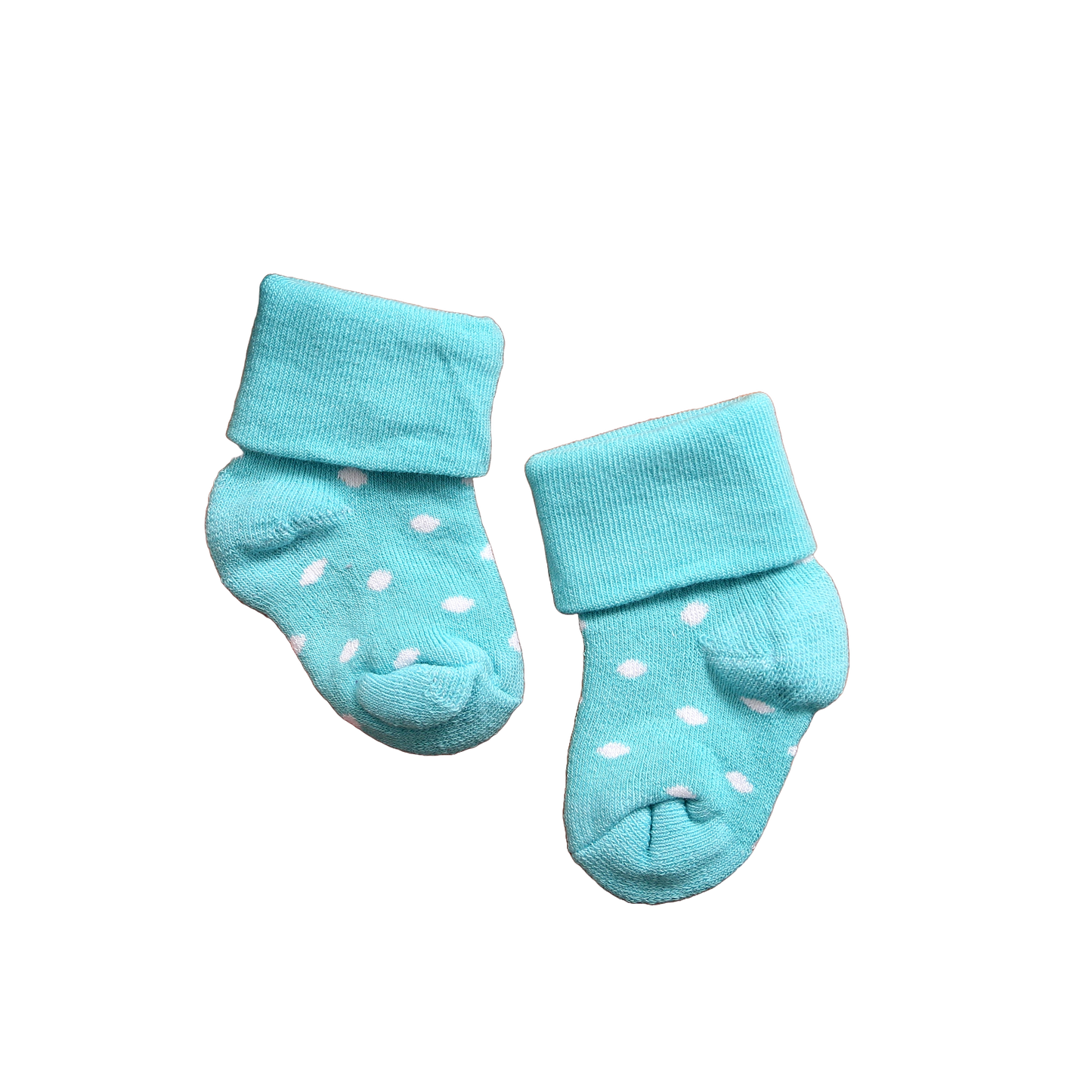 New Born Baby Polka Dots Cotton Socks (Sky Blue)