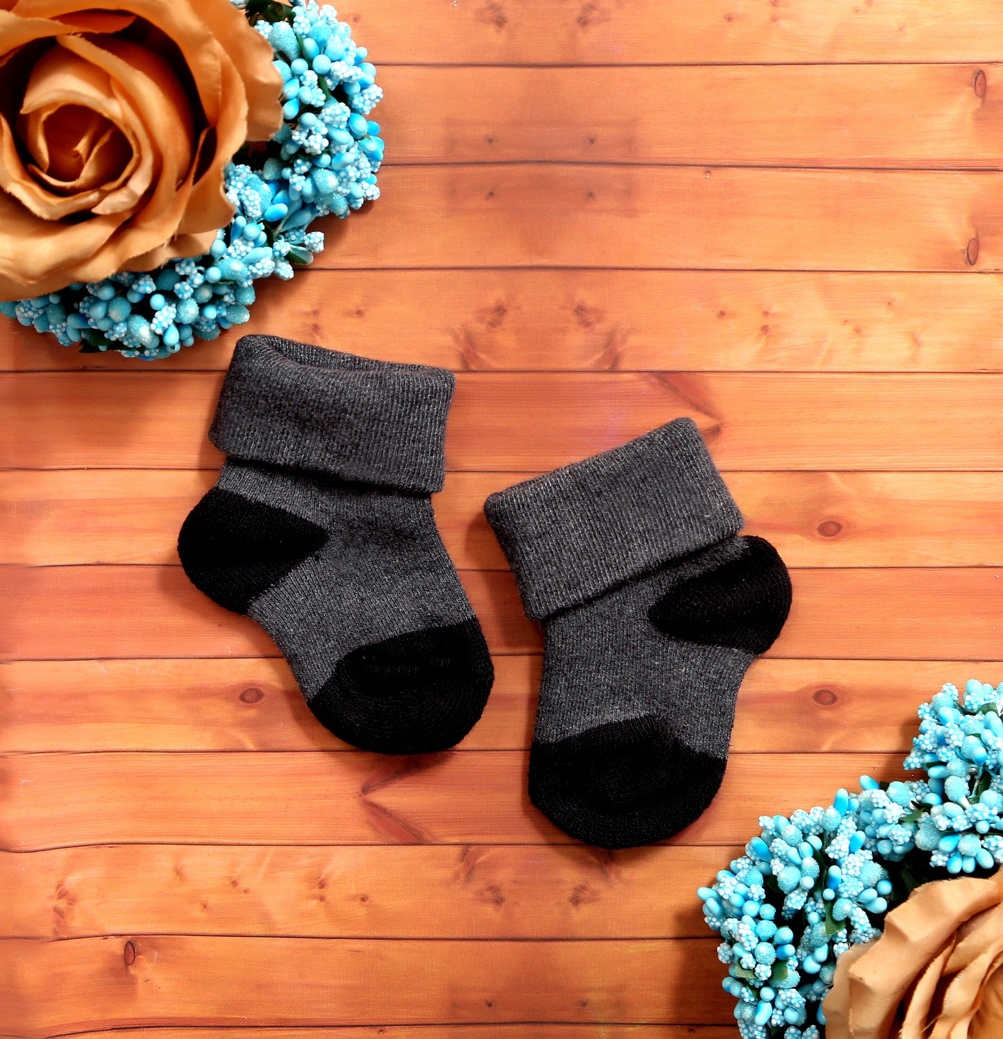 New Born Baby Cotton Socks (Dual Tone)