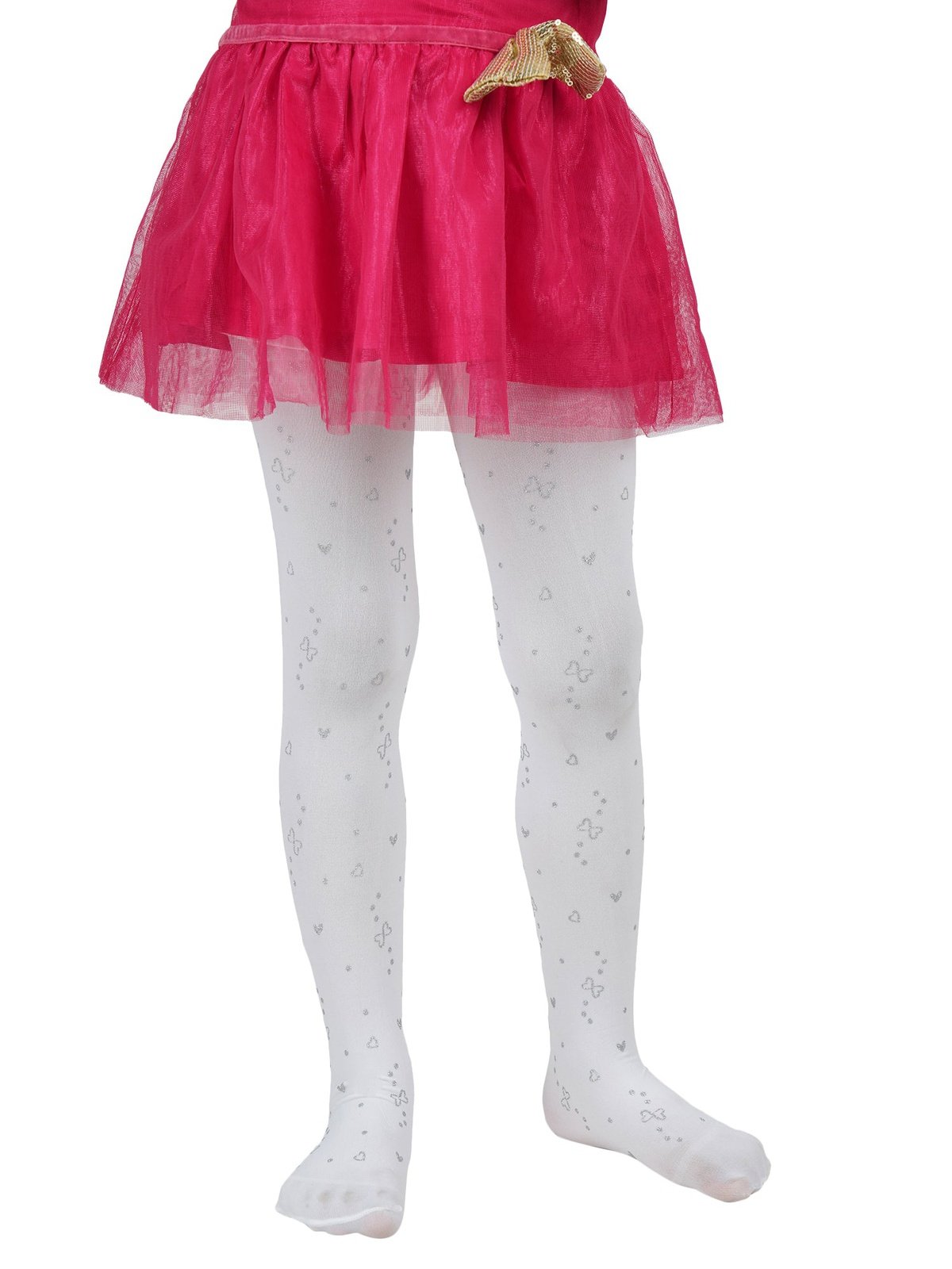 Hearts and Bows Stockings - White
