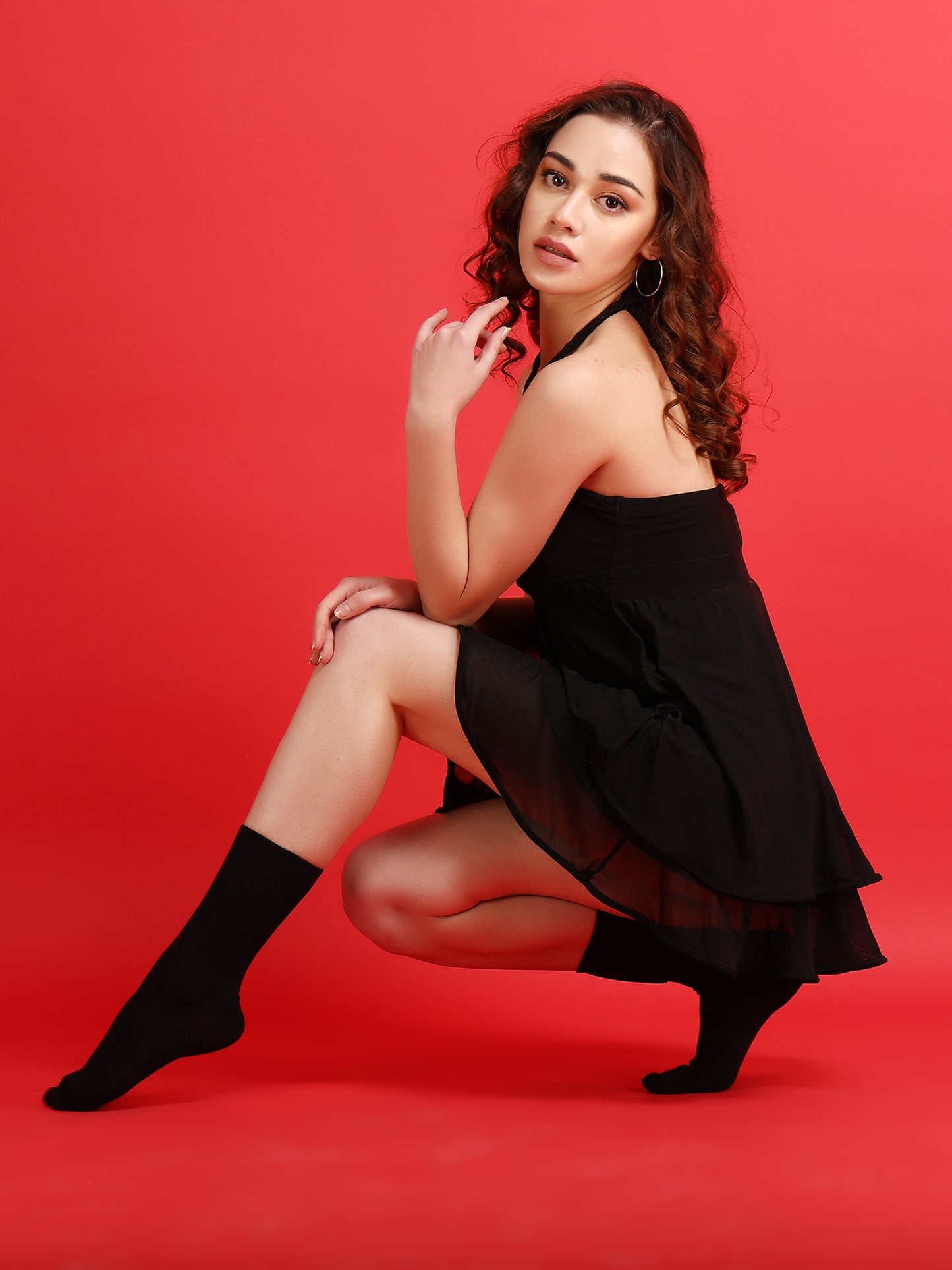 Regular Length Thumb Socks - Black