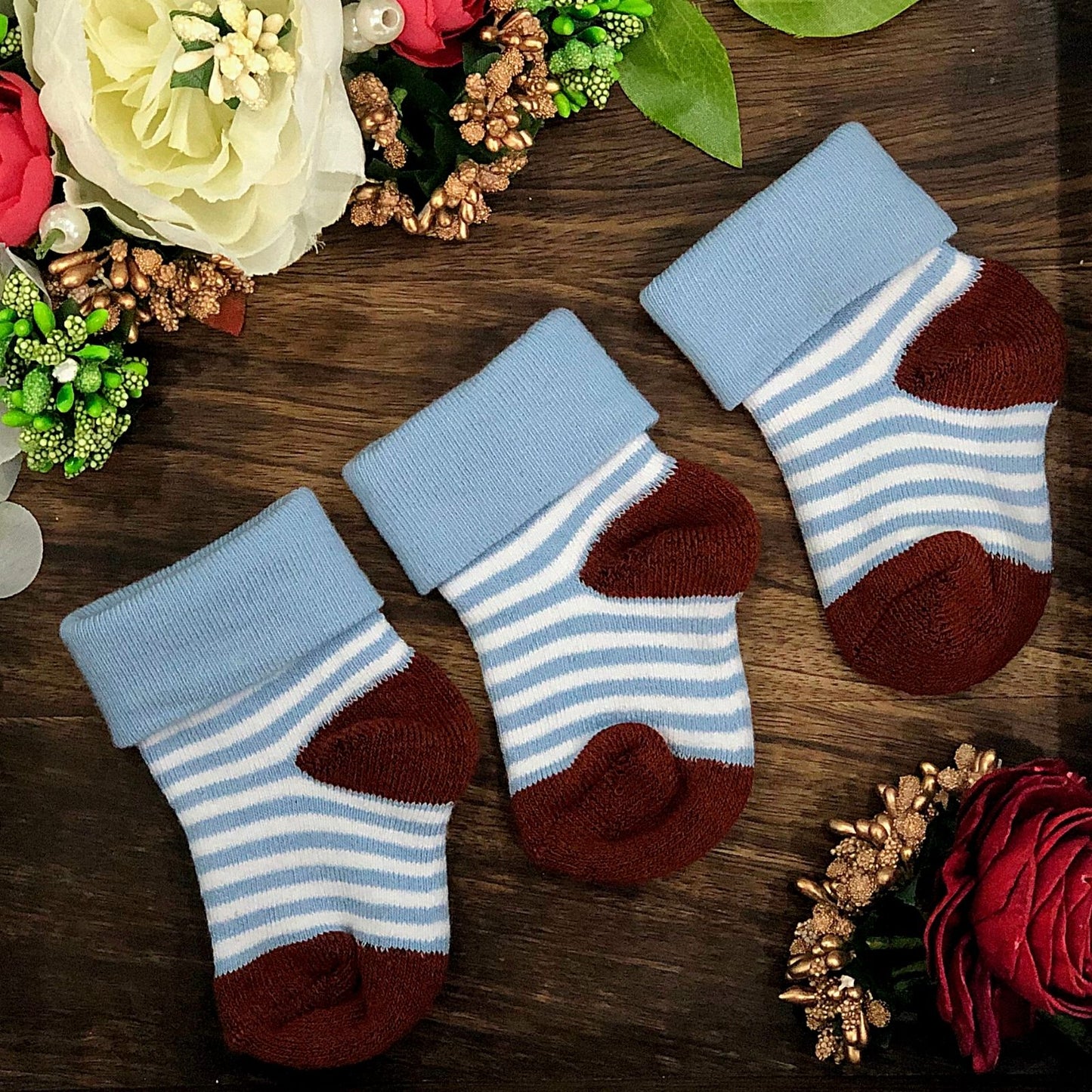New Born Baby Cotton Terry Socks (Brown)