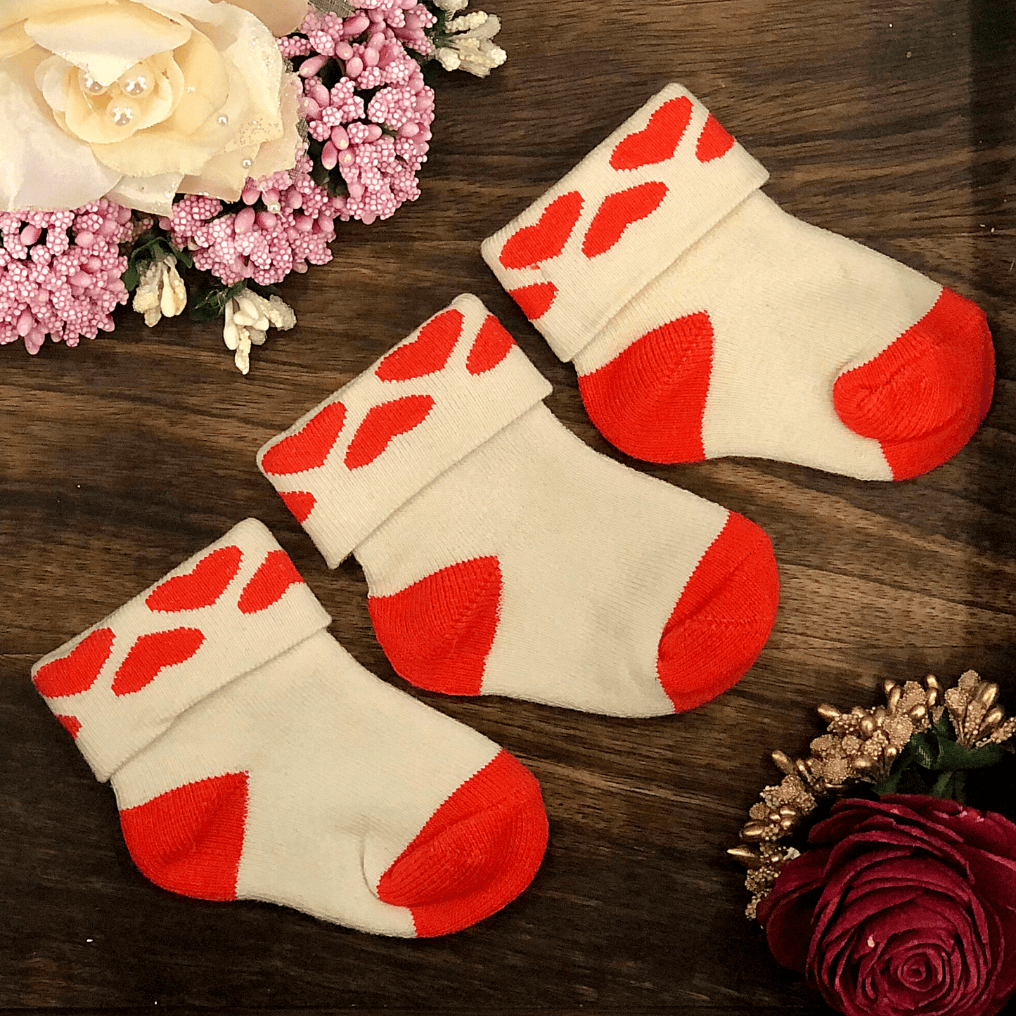 New Born Baby Cotton Terry Socks (Cream)