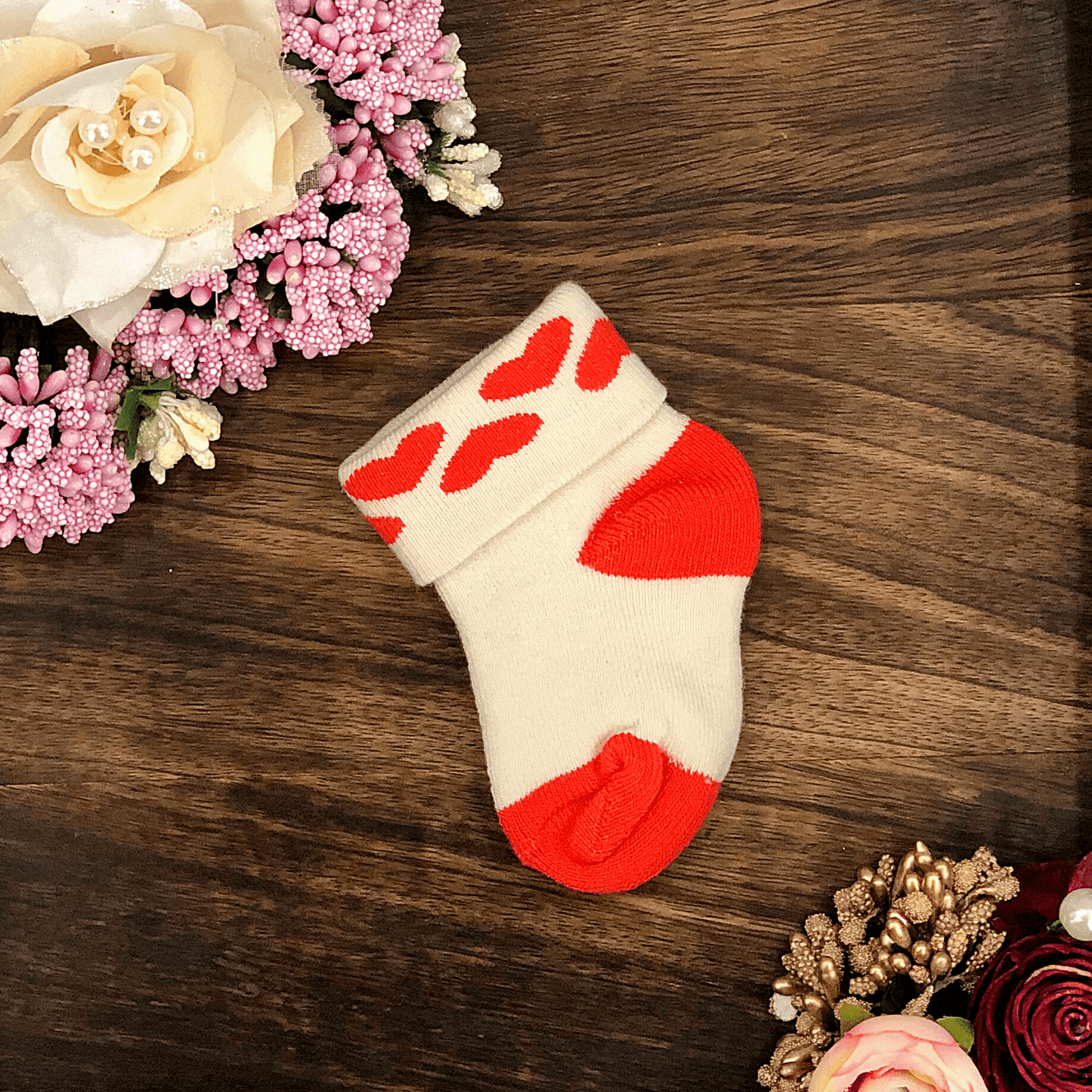 New Born Baby Cotton Terry Socks (Cream)