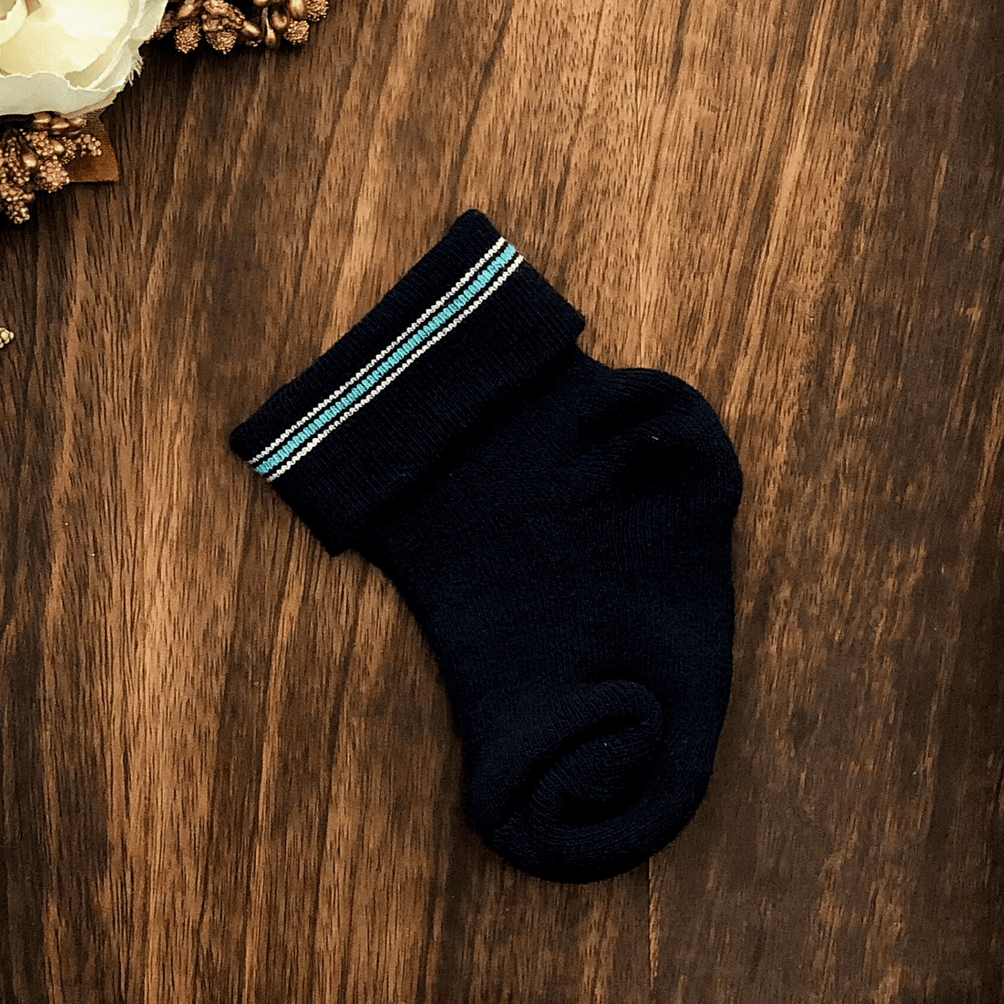 New Born Baby Cotton Terry Socks (Navy Blue)