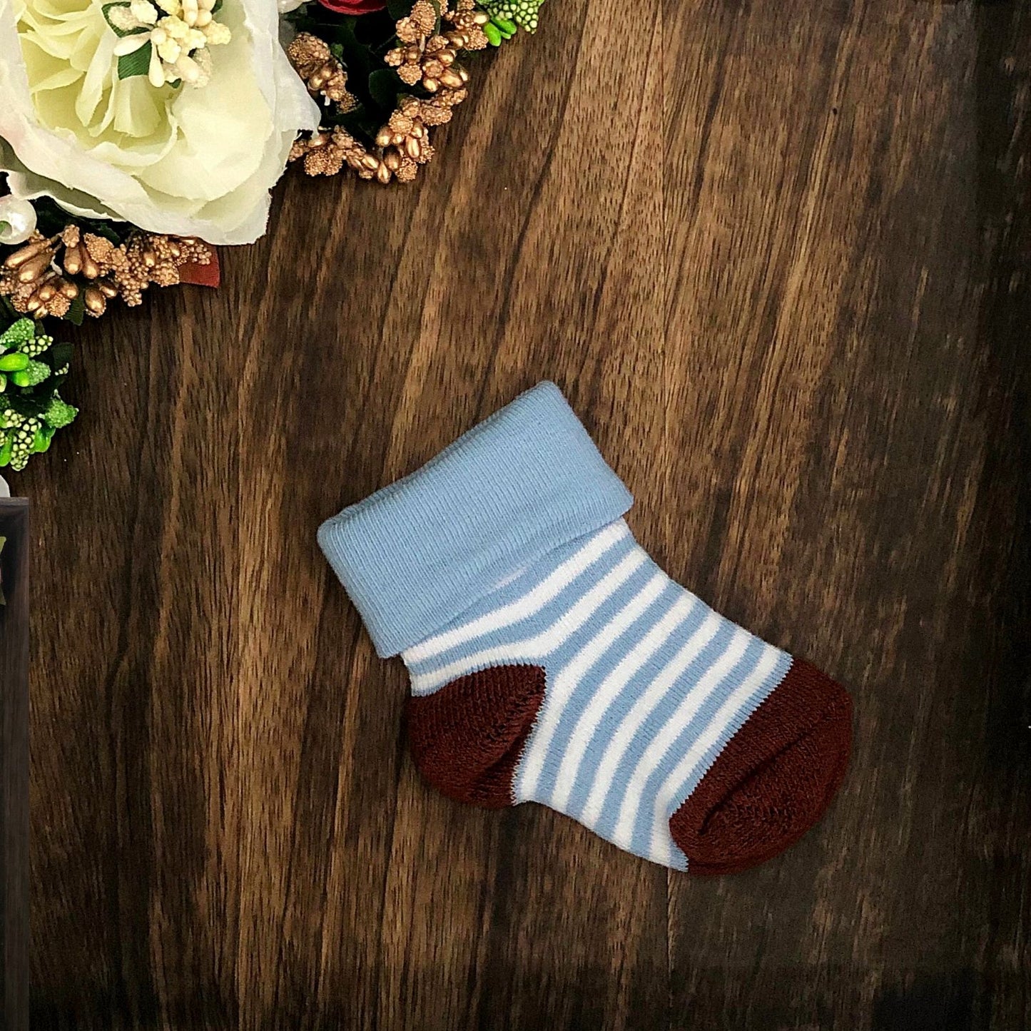 New Born Baby Cotton Terry Socks (Brown)