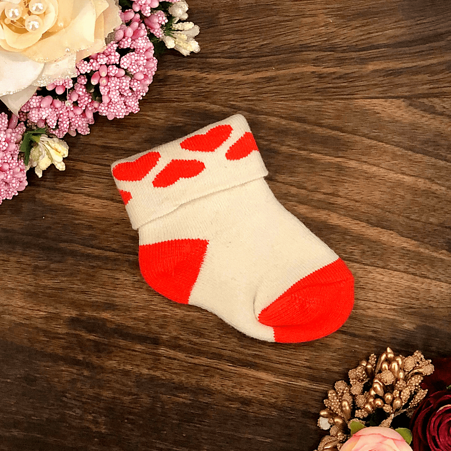 New Born Baby Cotton Terry Socks (Cream)