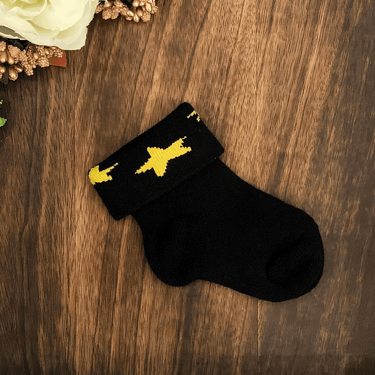 New Born Baby Cotton Terry Socks (Black)