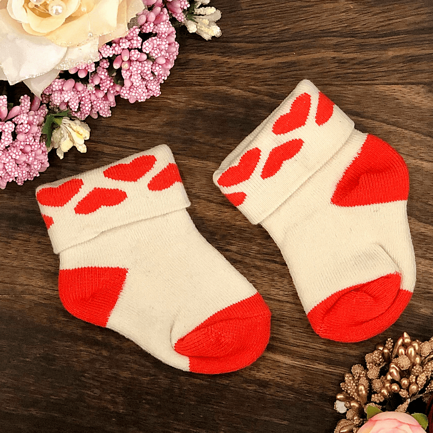 New Born Baby Cotton Terry Socks (Cream)