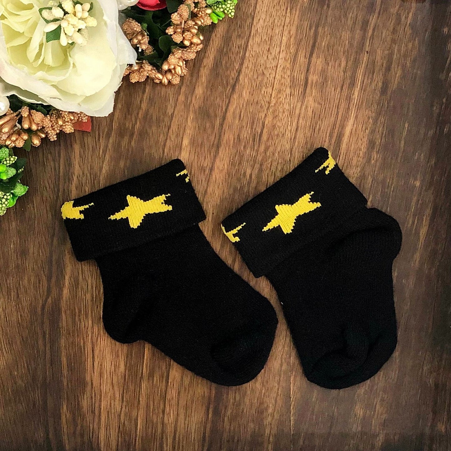 New Born Baby Cotton Terry Socks (Brown:Grey:Navy Blue:Blue:Black)