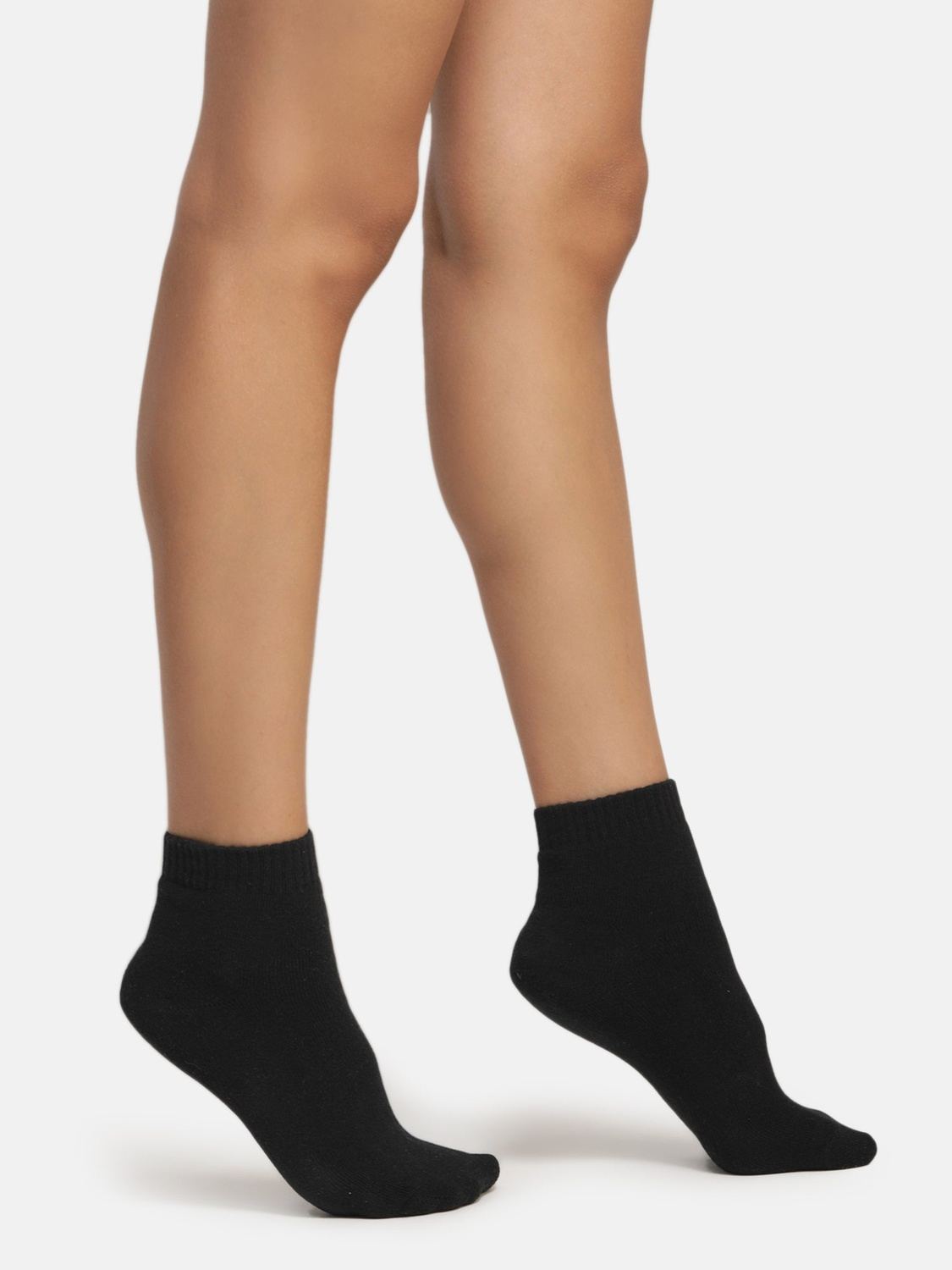 Ankle Length Terry Socks - Black