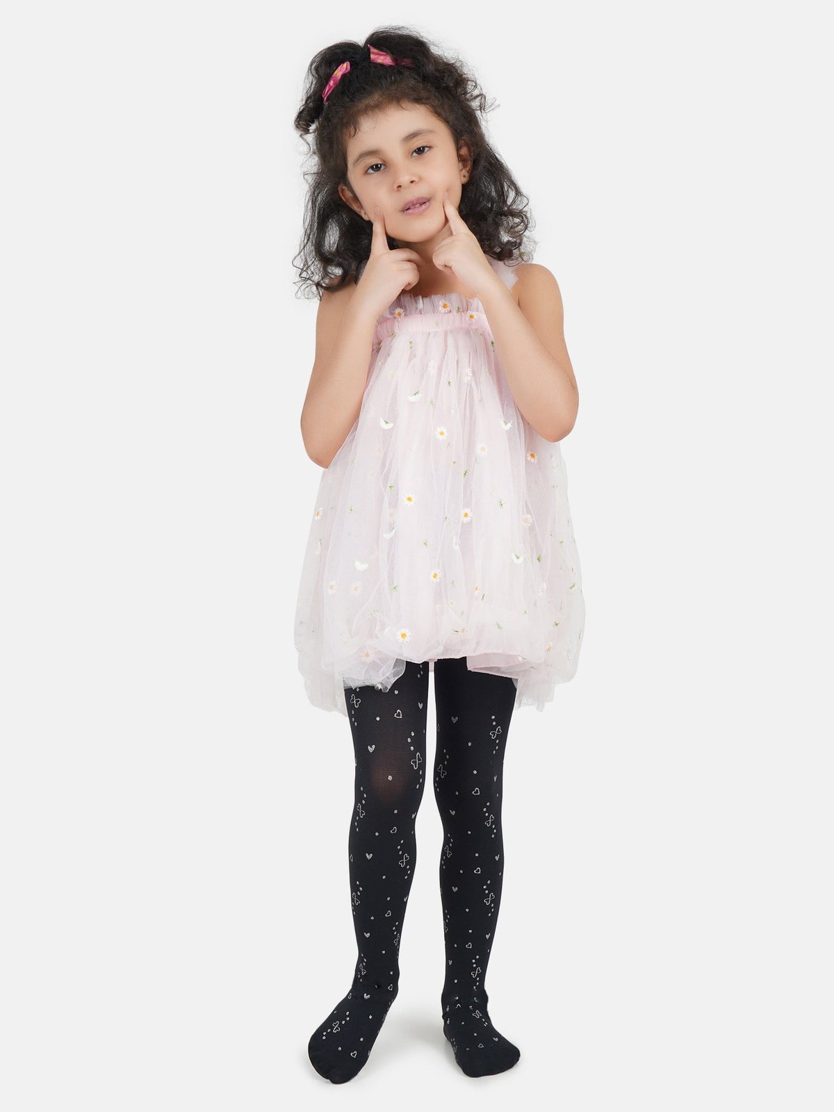 Hearts and Bows Stockings - Black