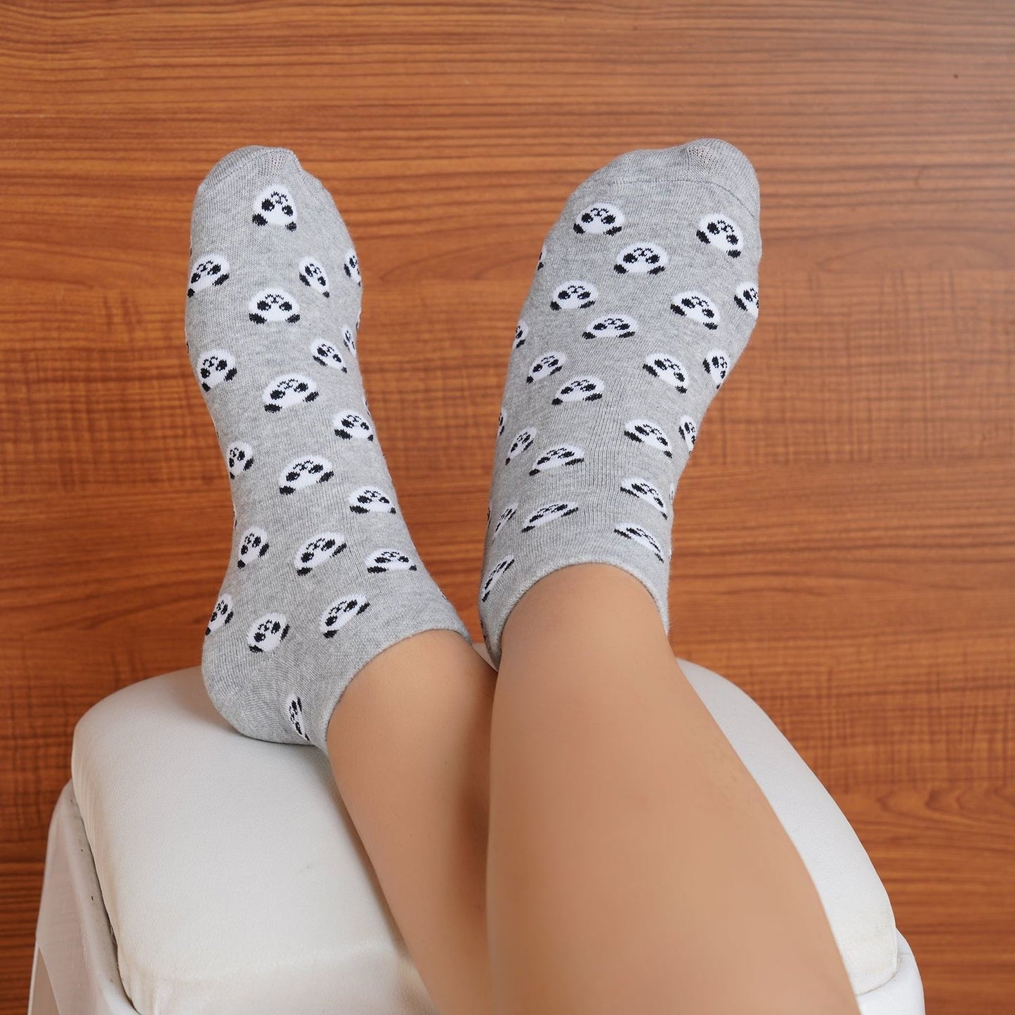Panda Sneaker Socks (Grey)