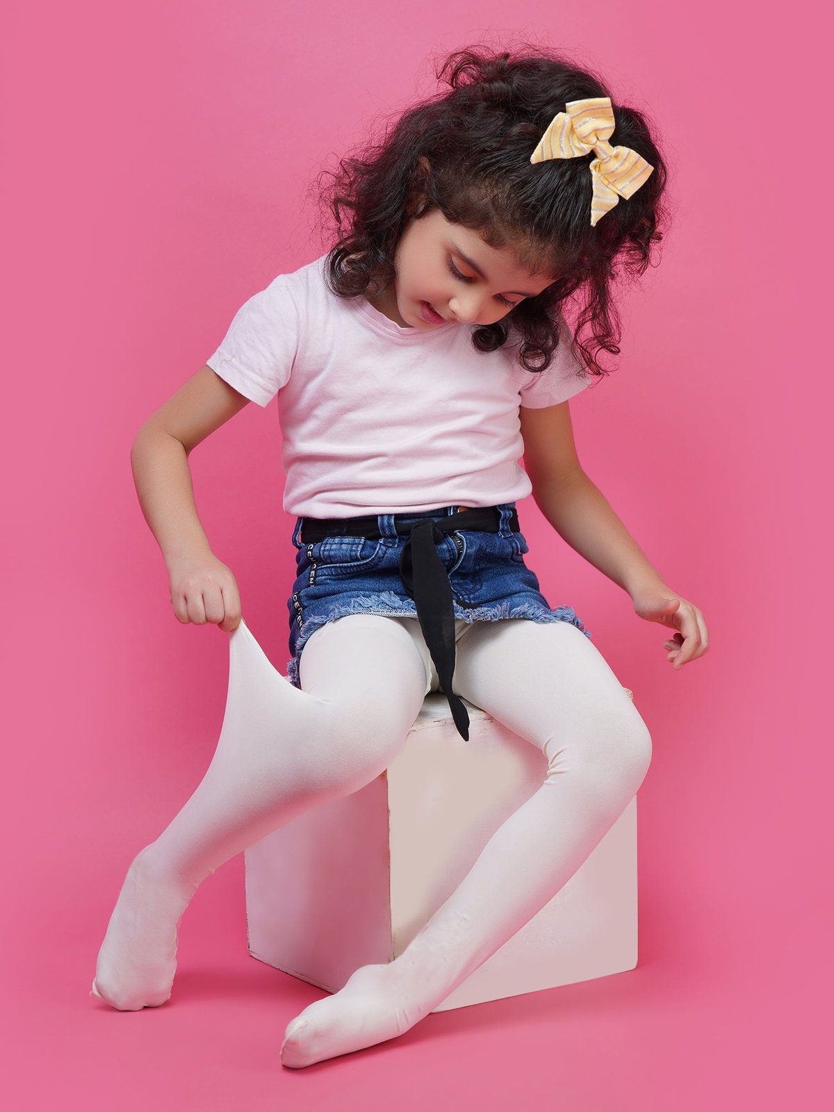 Girls Stocking - Cream