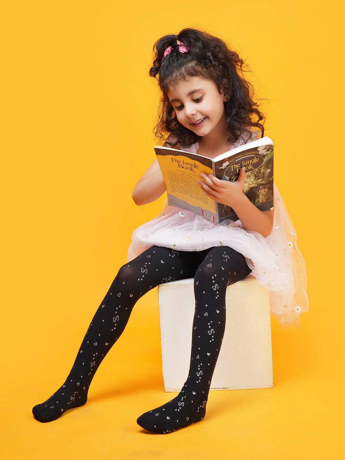 Hearts and Bows Stockings - Black