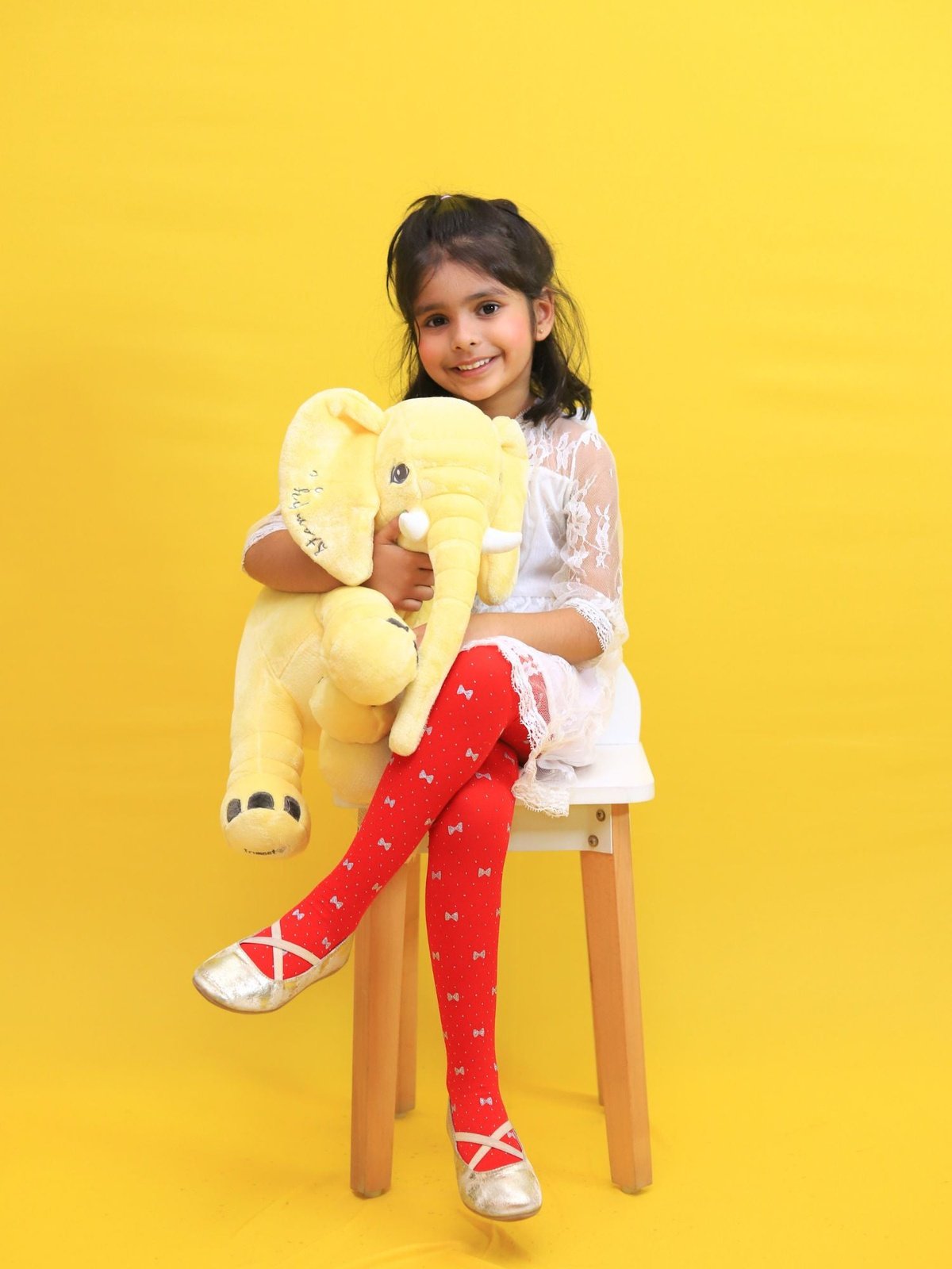 Bow Pattern Stockings - Red